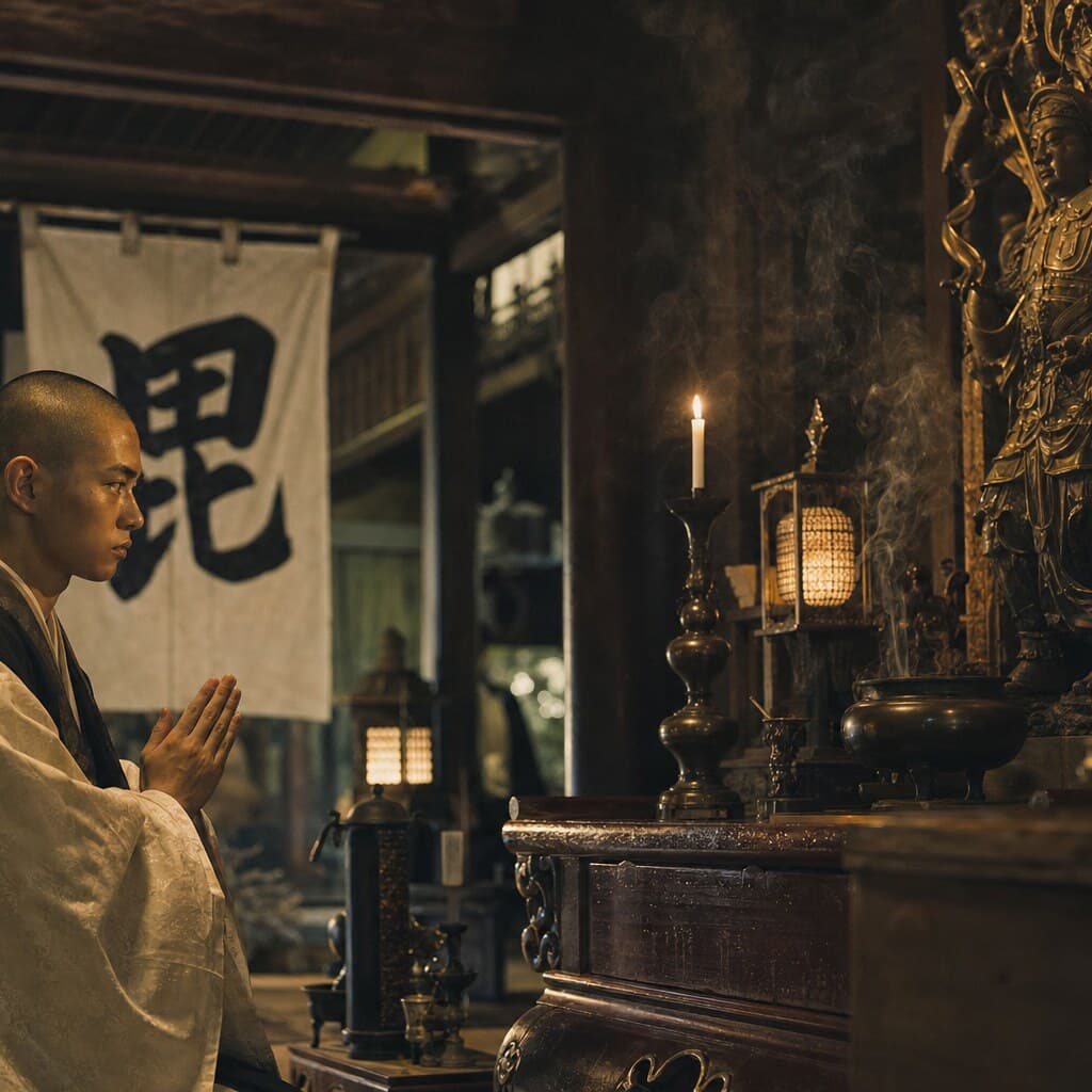 林泉寺・謙信の出家と誓い