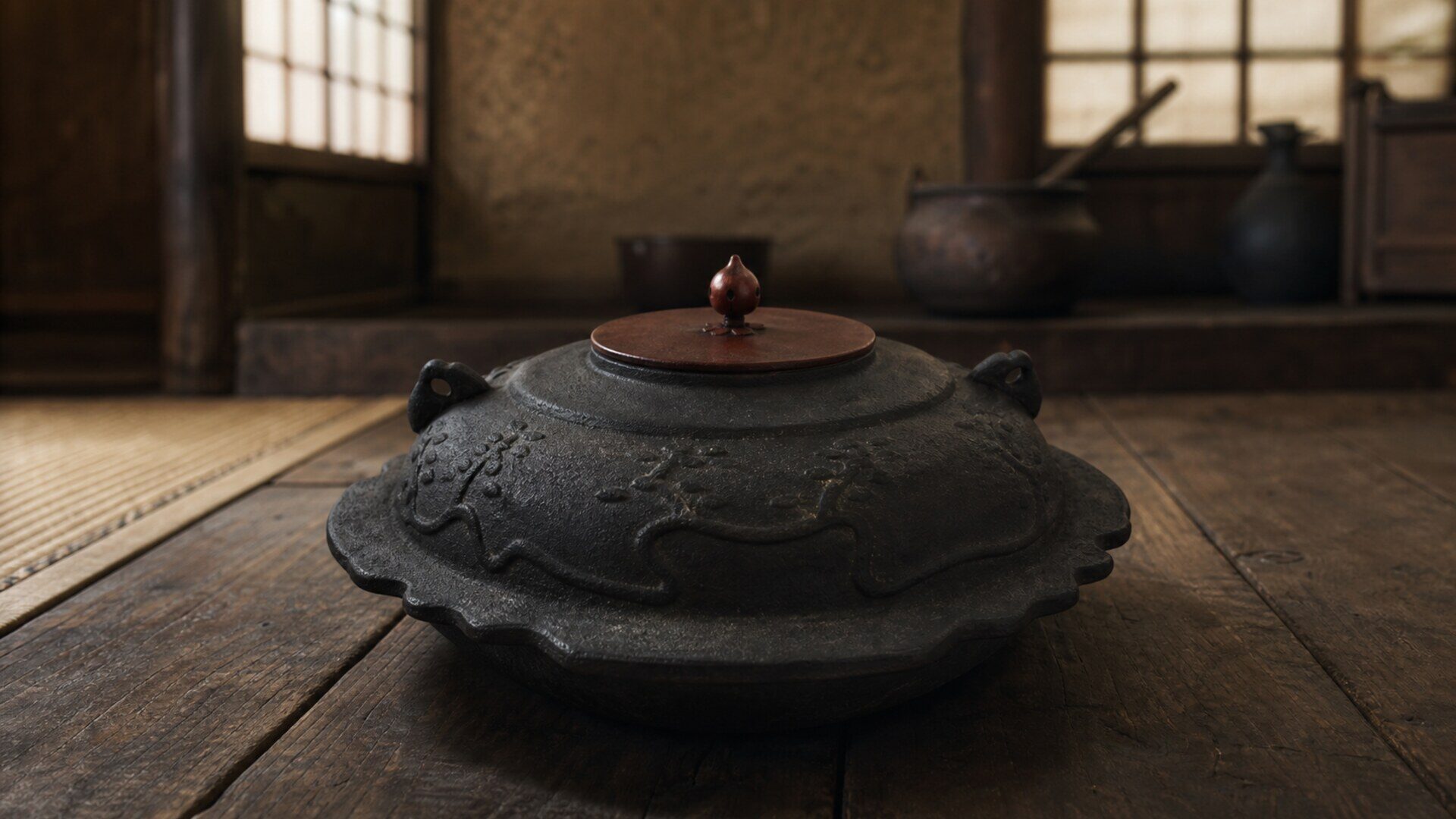 平蜘蛛 — 戦国を語る名物茶釜(AI生成イメージ)