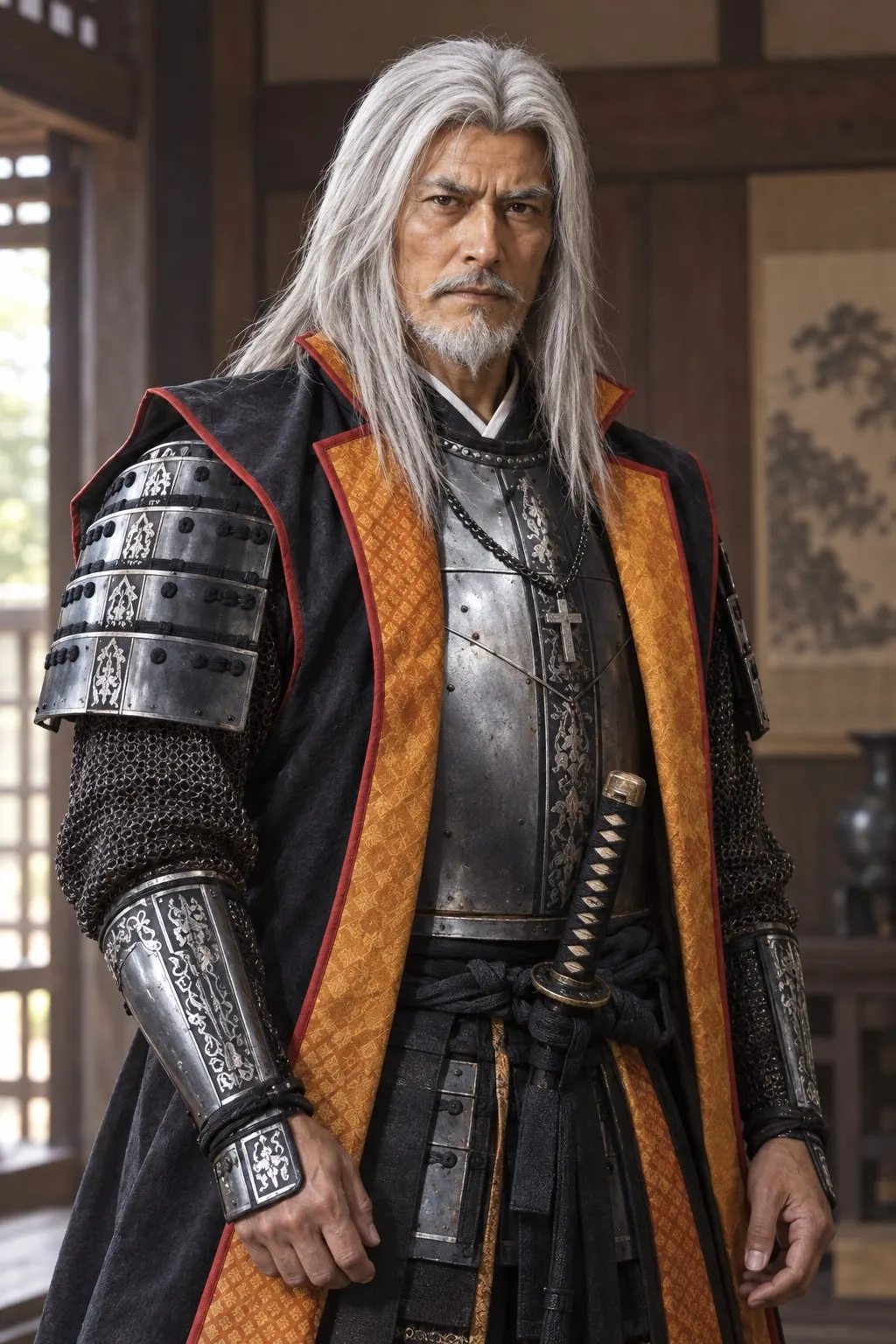 明石全登の肖像(AI生成イメージ)