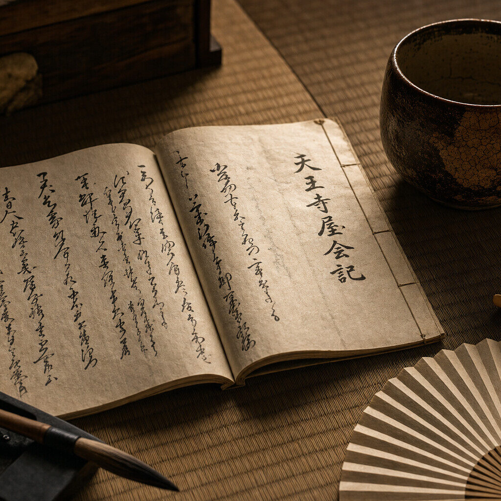 天王寺屋会記・茶人ネットワーク(AI生成イメージ)