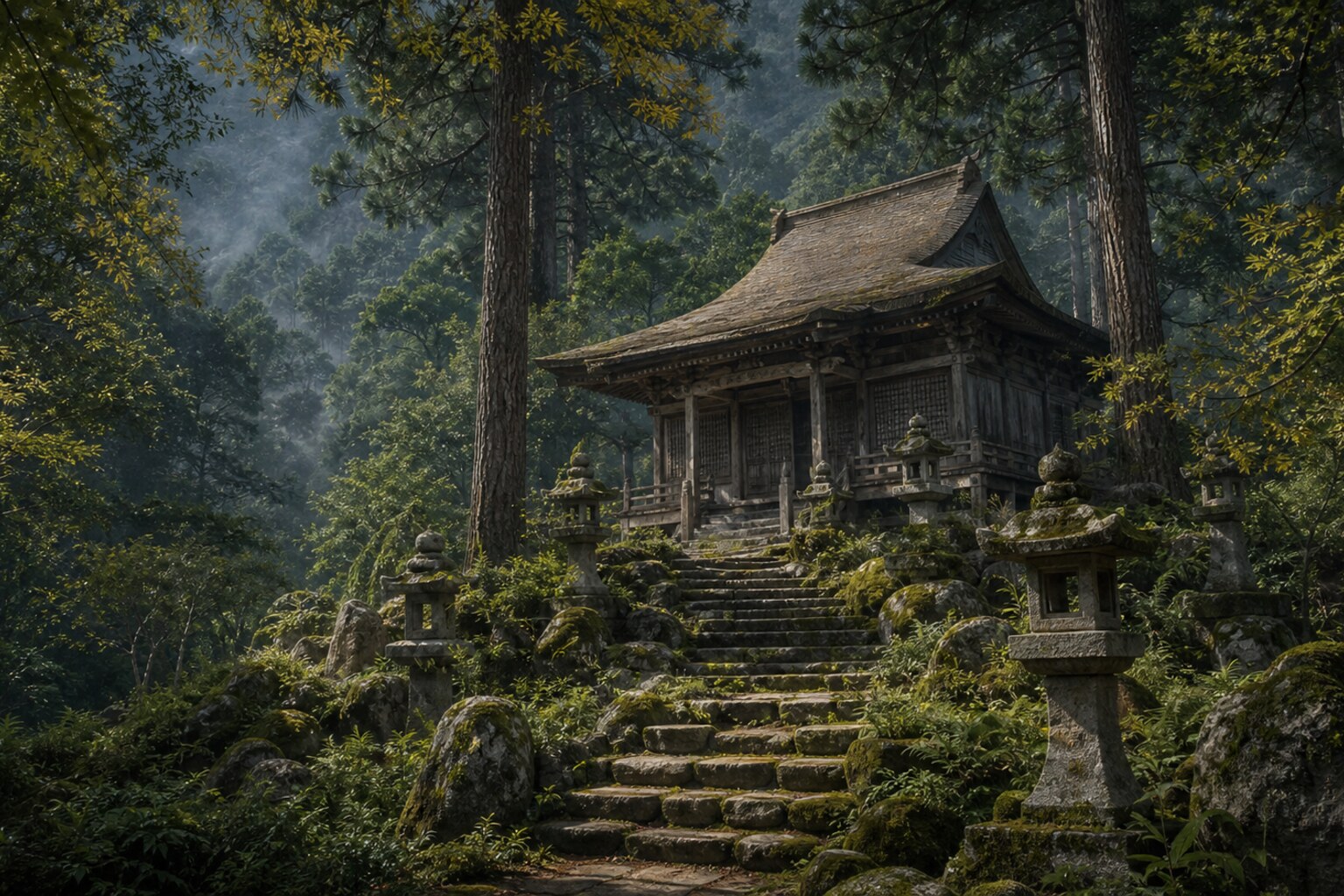 賢松寺の山里——義景最期の地(AI生成イメージ)