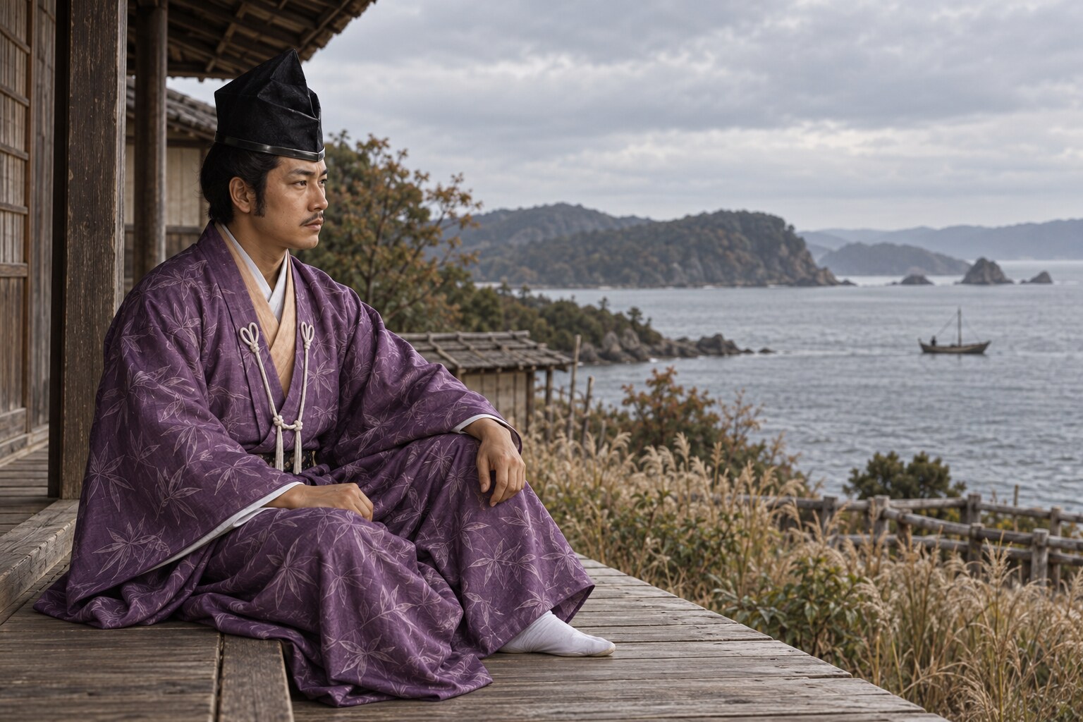 能登配流期の海辺と幸長をイメージした想像図(AI生成イメージ)