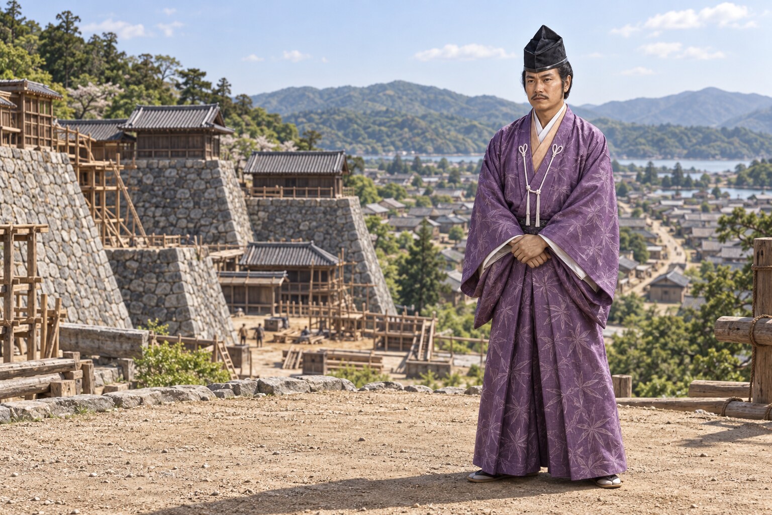 浅野期の和歌山城整備をイメージした想像図。現存天守の再現ではない(AI生成イメージ)