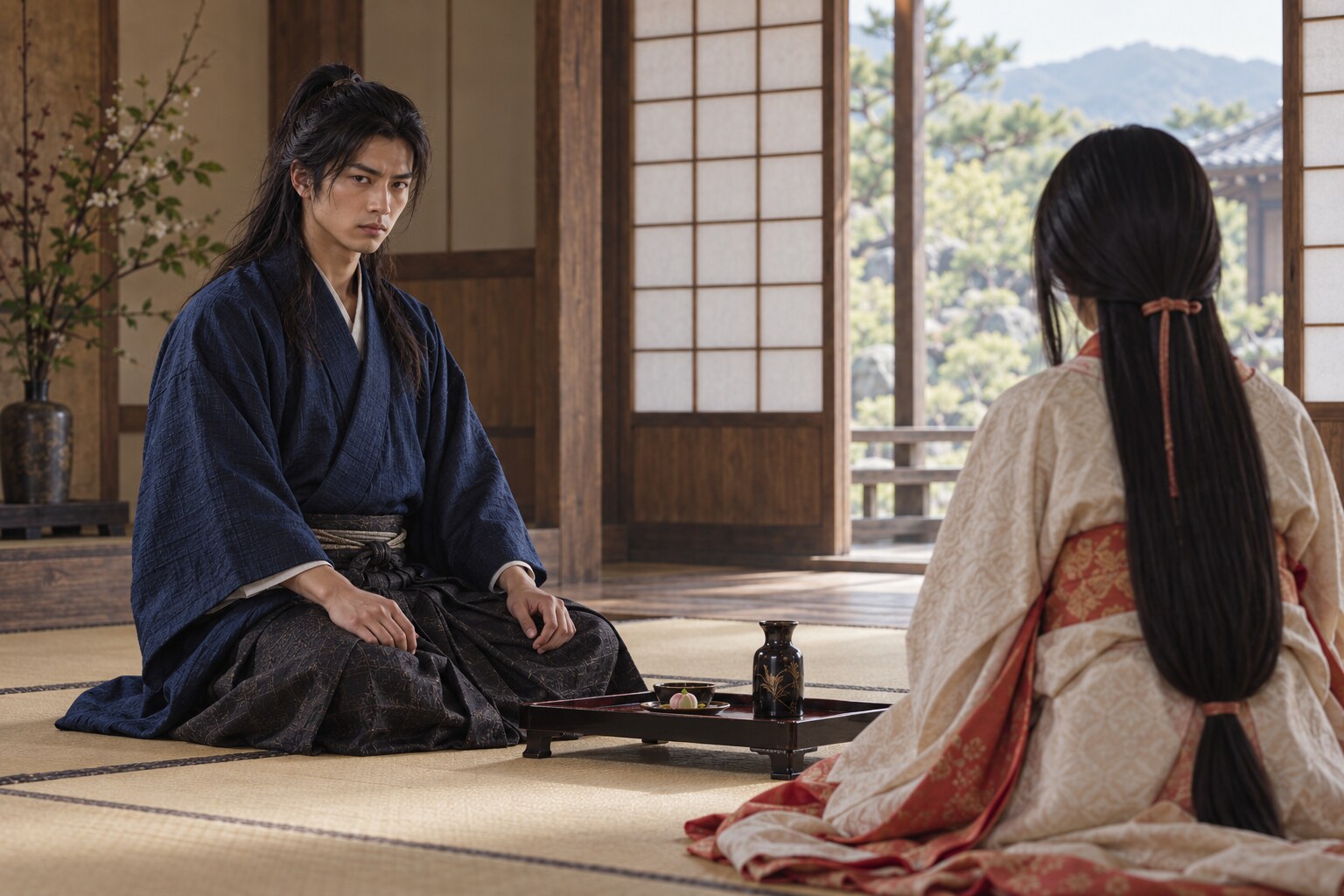 お市との婚姻を題材にした想像図。儀式や容貌の復元ではない(AI生成イメージ)
