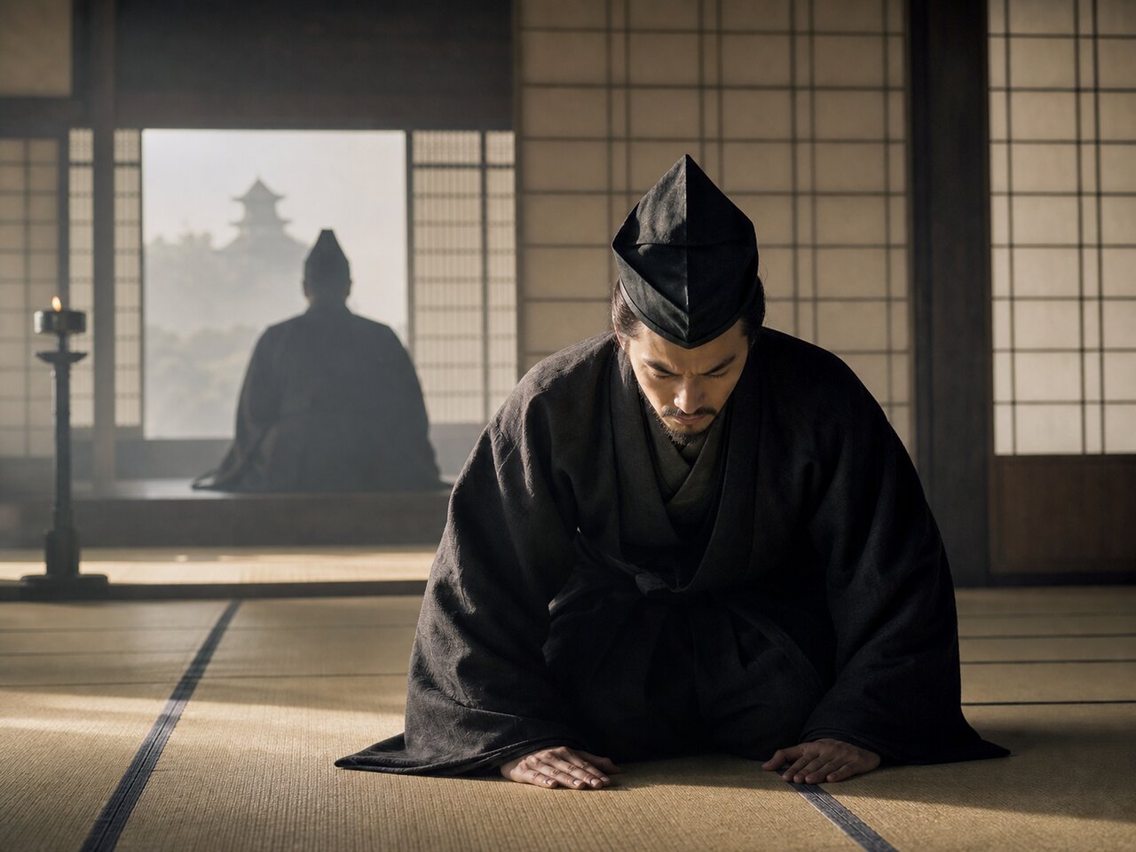 若き当主、織田信長のもとに伺候する
