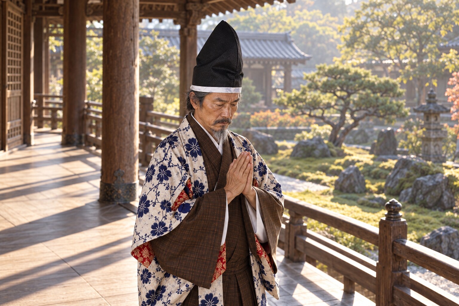 長氏の追憶を表す創作イメージ。続連自身の特定の参詣を描いたものではない(AI生成イメージ)