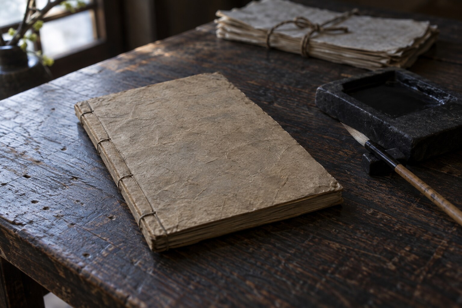戦国期の法書をイメージした冊子。塵芥集の実物ではない（AI生成）（AI生成イメージ）