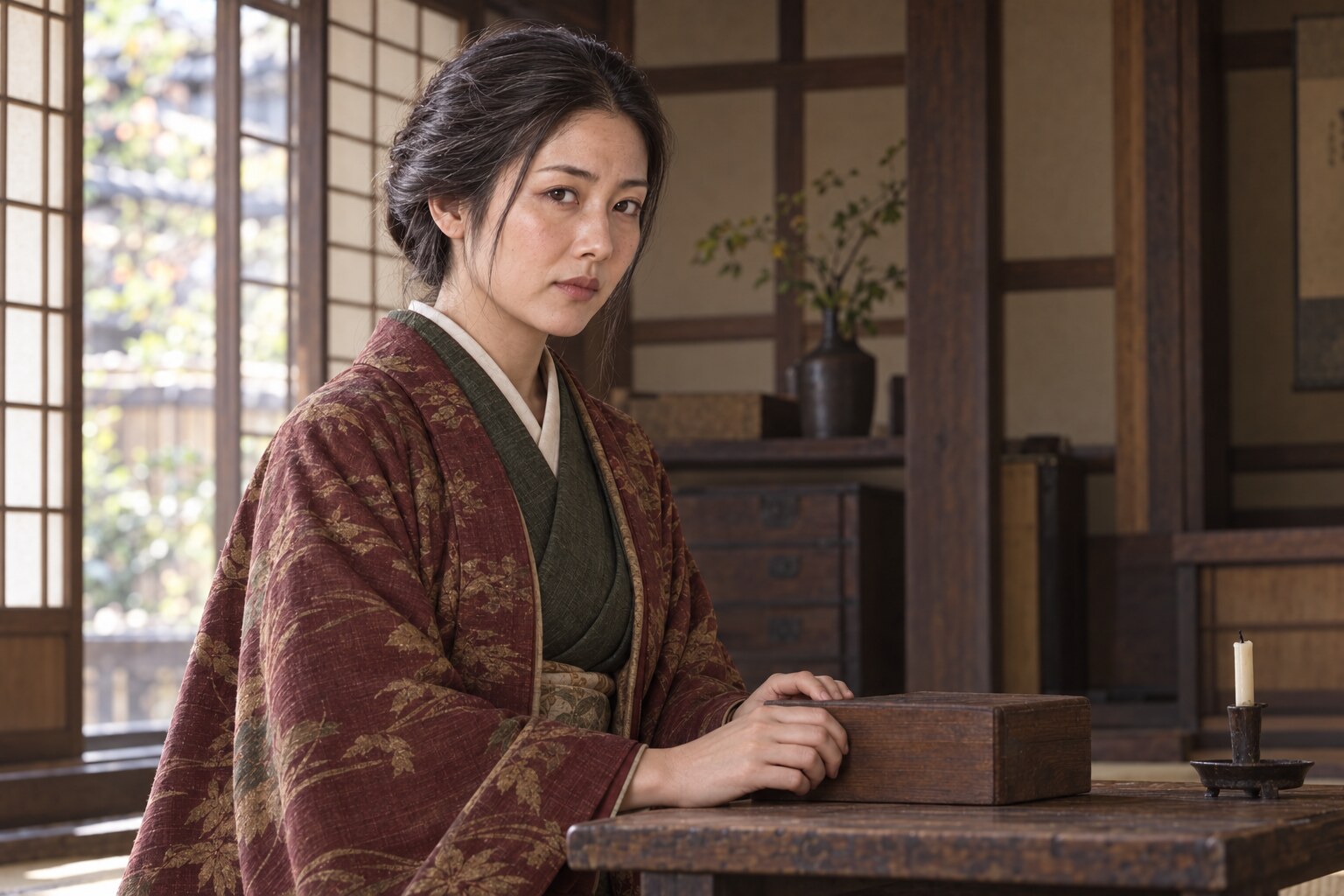 金沢で暮らした中年期の豪姫の想像復元。高野山への本人の参詣を描いたものではない(AI生成イメージ)