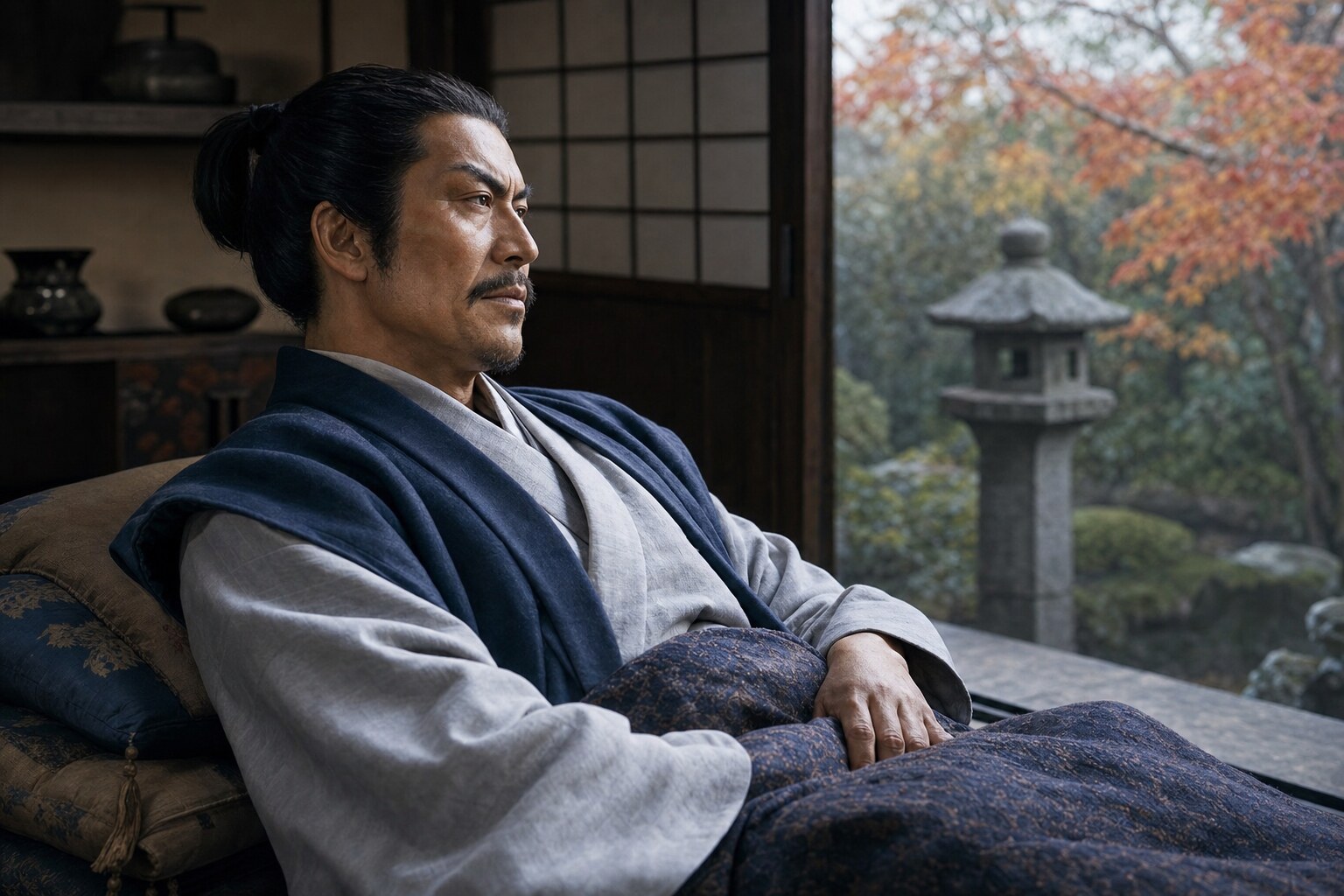 小田原・氏康の最期の床(AI生成イメージ)