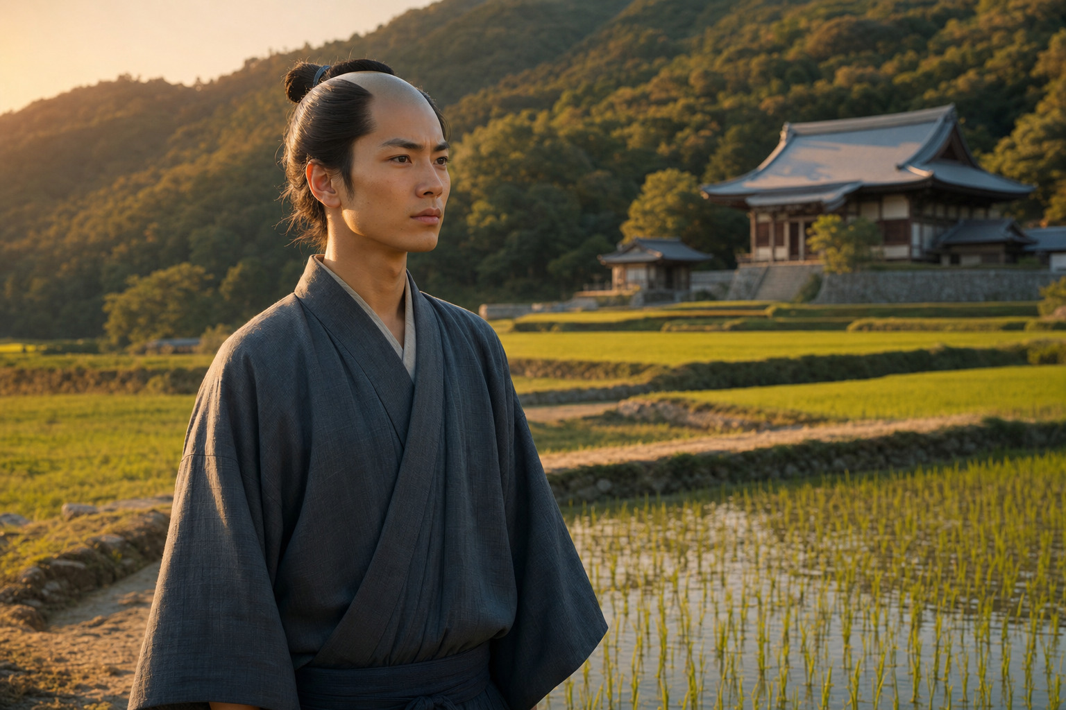 三河の若武士・本多正信(AI生成イメージ)