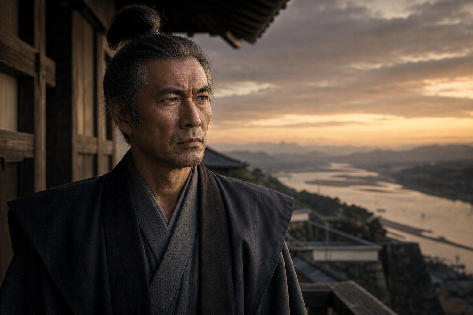桑名で晩年を過ごす為政者としての忠勝(AI生成イメージ)