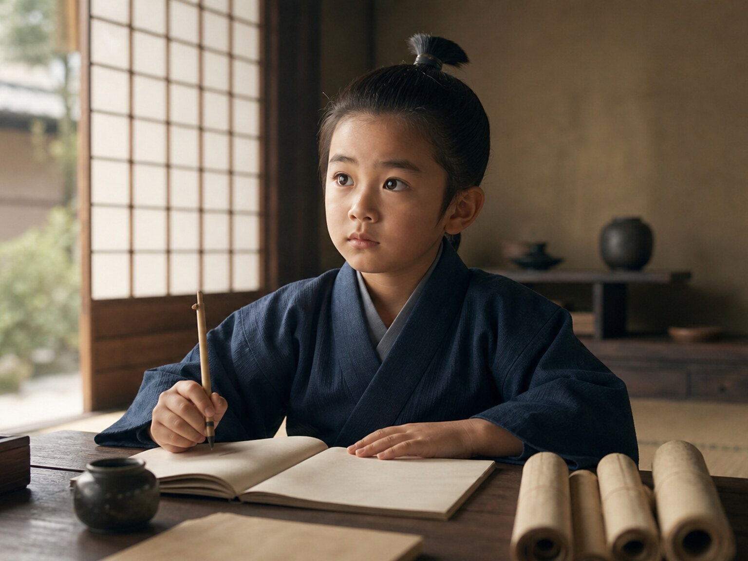 学者の血を引く幕臣の家に生まれた幼き與一郎