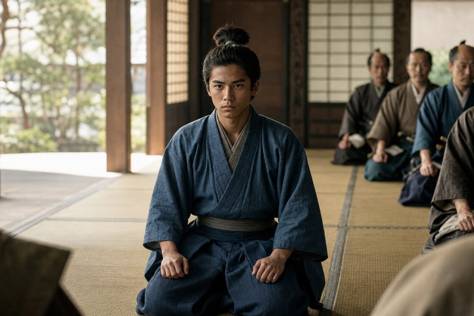 徳川家康に小姓として見出された若き万千代(AI生成イメージ)