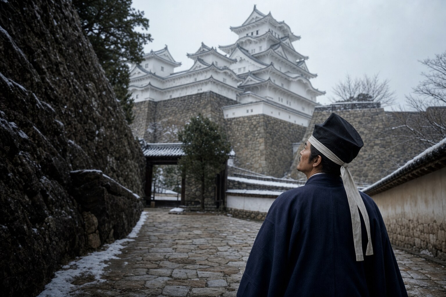 姫路に白鷺城を築き上げ西国将軍として君臨した晩年の輝政(AI生成イメージ)