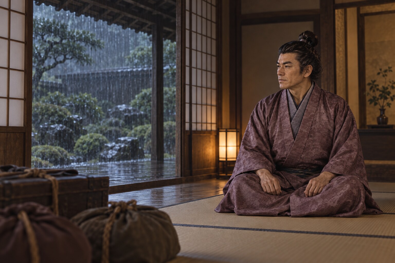 晩年の一正と旅支度（想像図）（AI生成イメージ）
