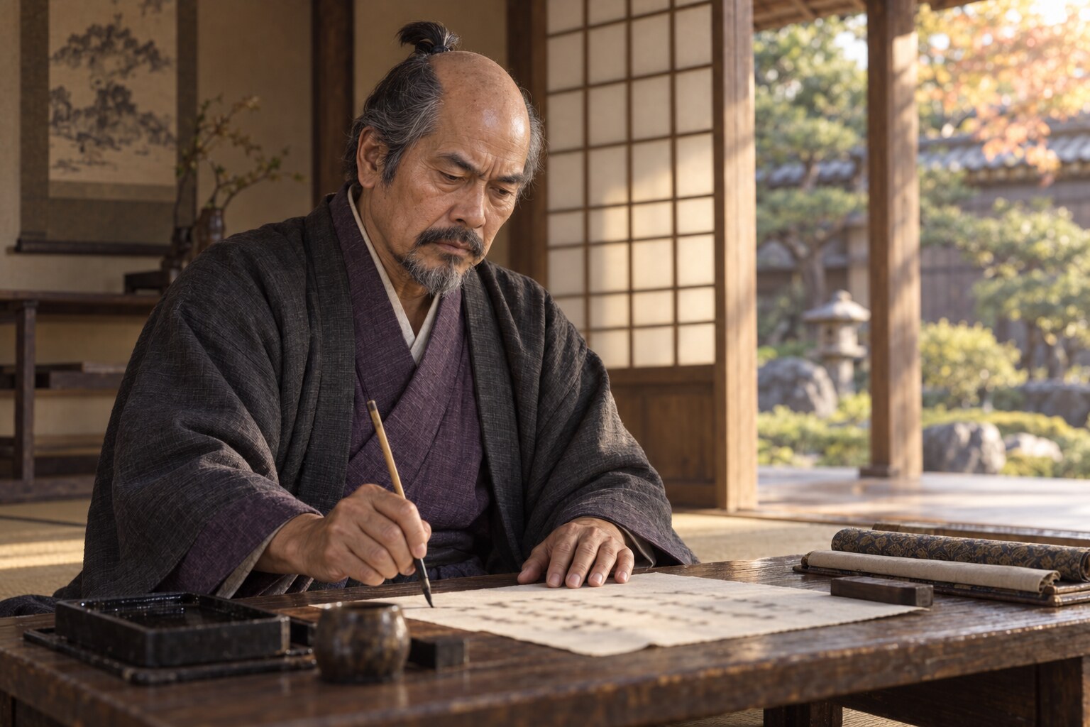 遺族を気遣う書状を題材にした創作情景。書状原本の再現ではない（AI生成イメージ）