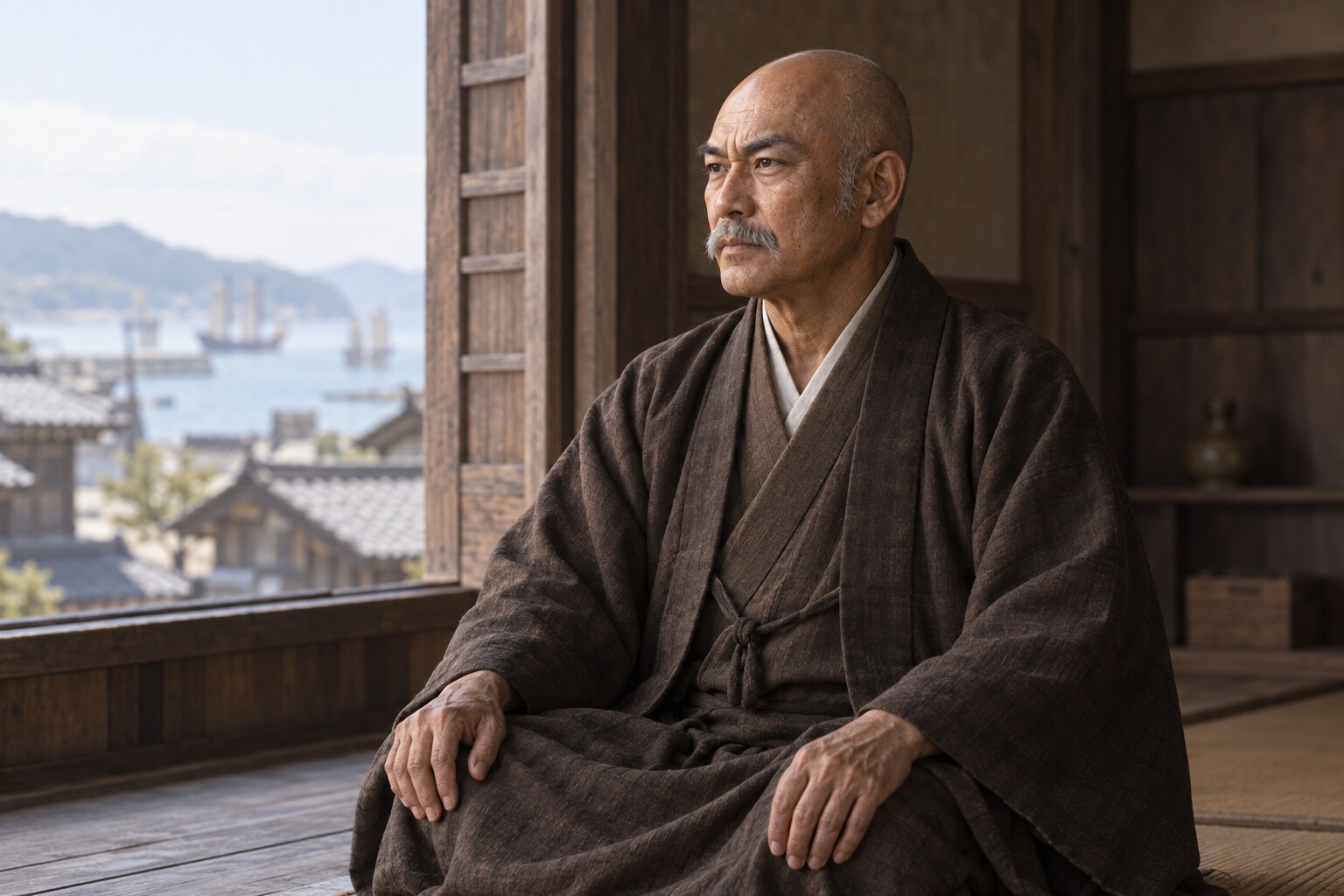 畿内で晩年を迎えた義祐の想像場面（AI生成イメージ）