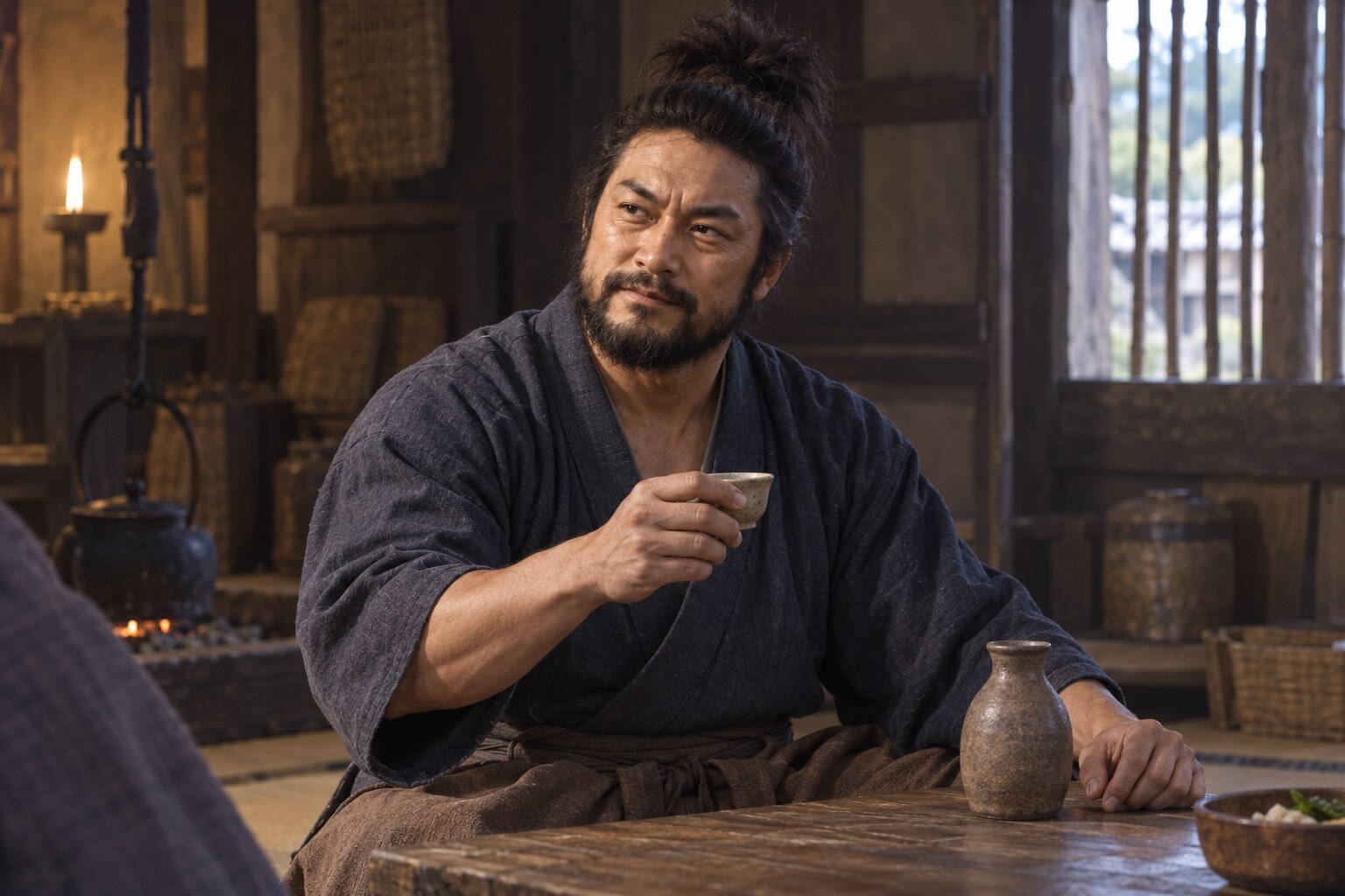酒好きと語られる弥太郎の日常をイメージしたAI想像図（AI生成イメージ）