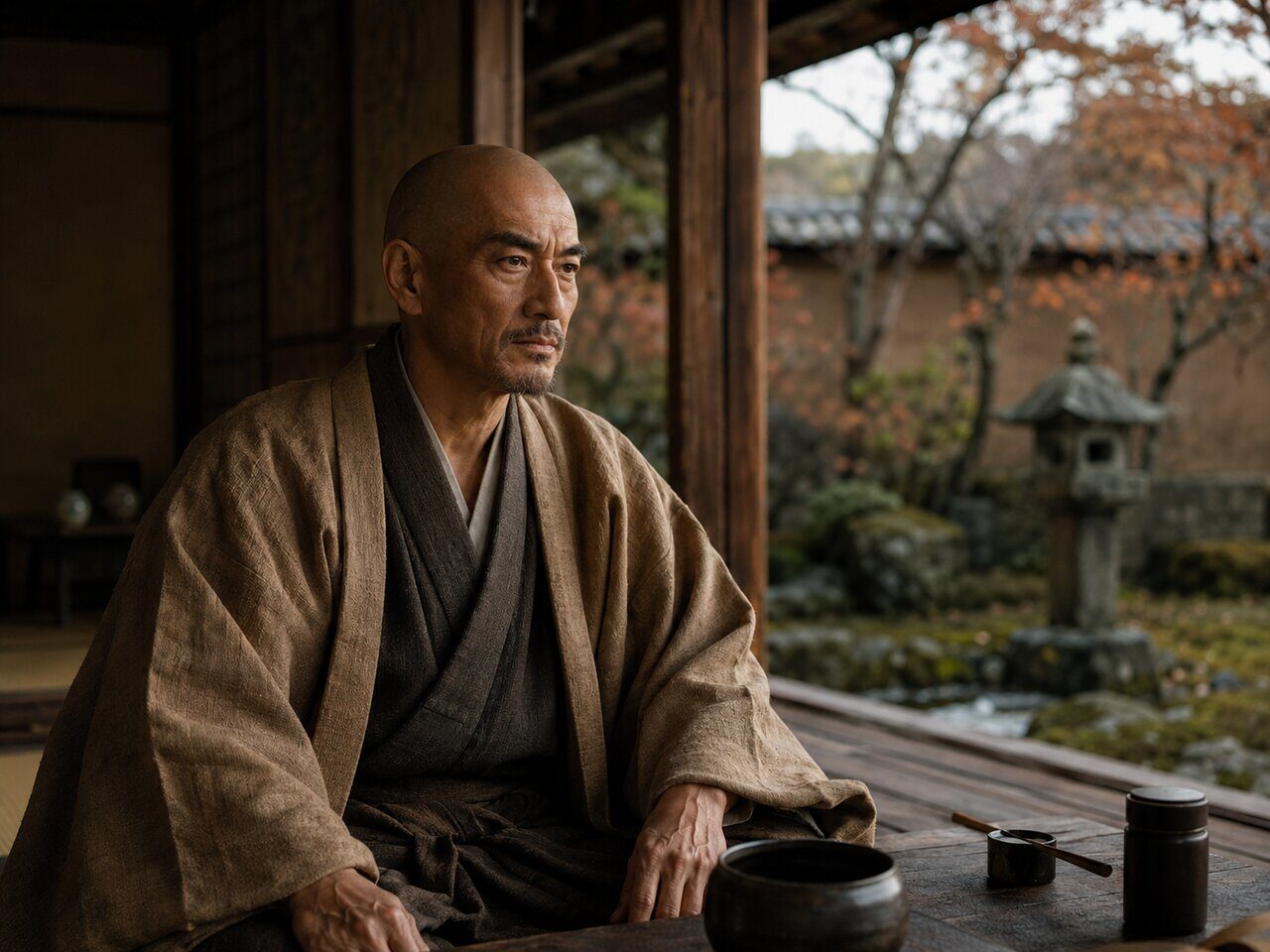 晩年の如水円清(AI生成イメージ)