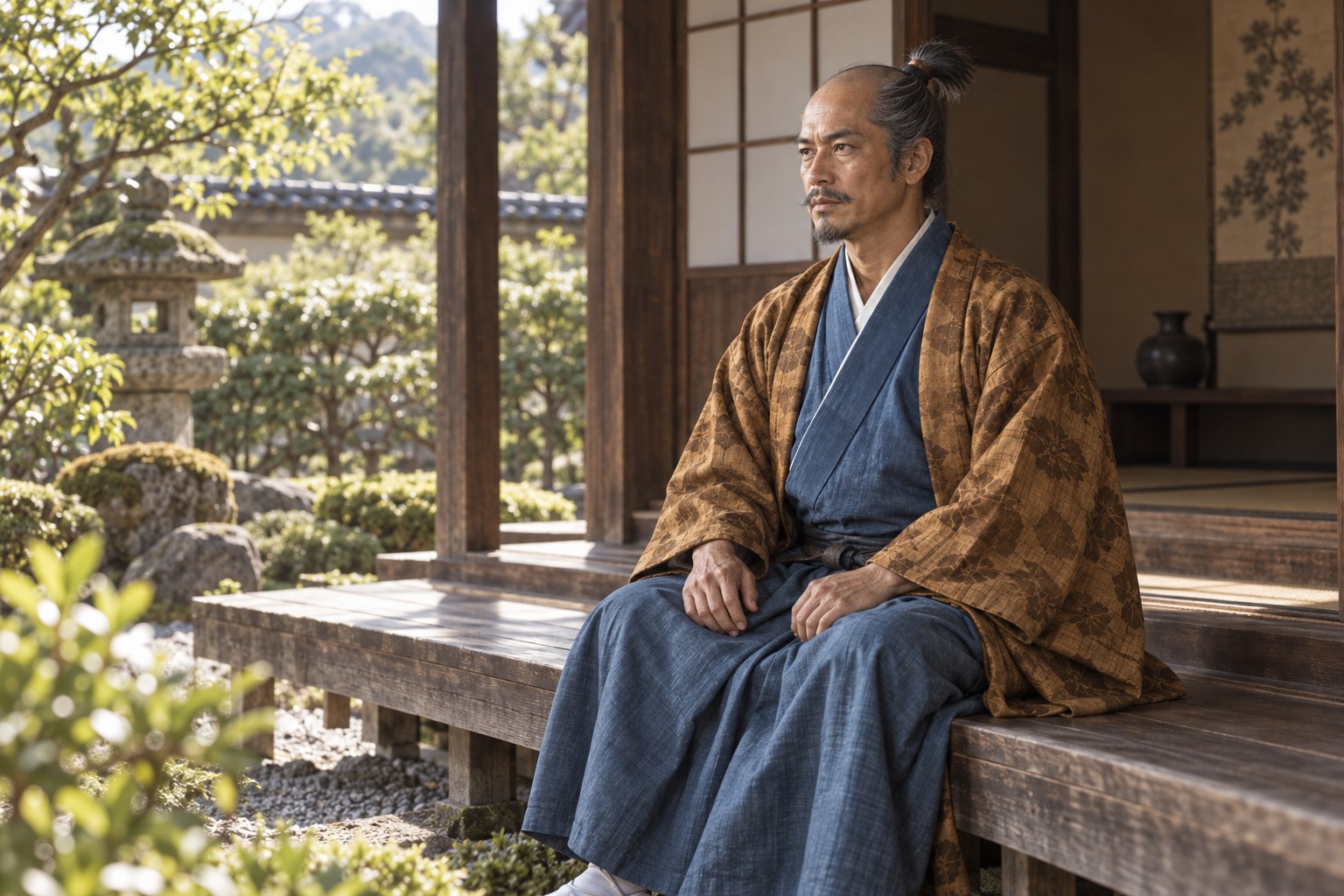 晩年の職隆の想像図。生前の肖像や臨終場面を復元したものではない(AI生成イメージ)