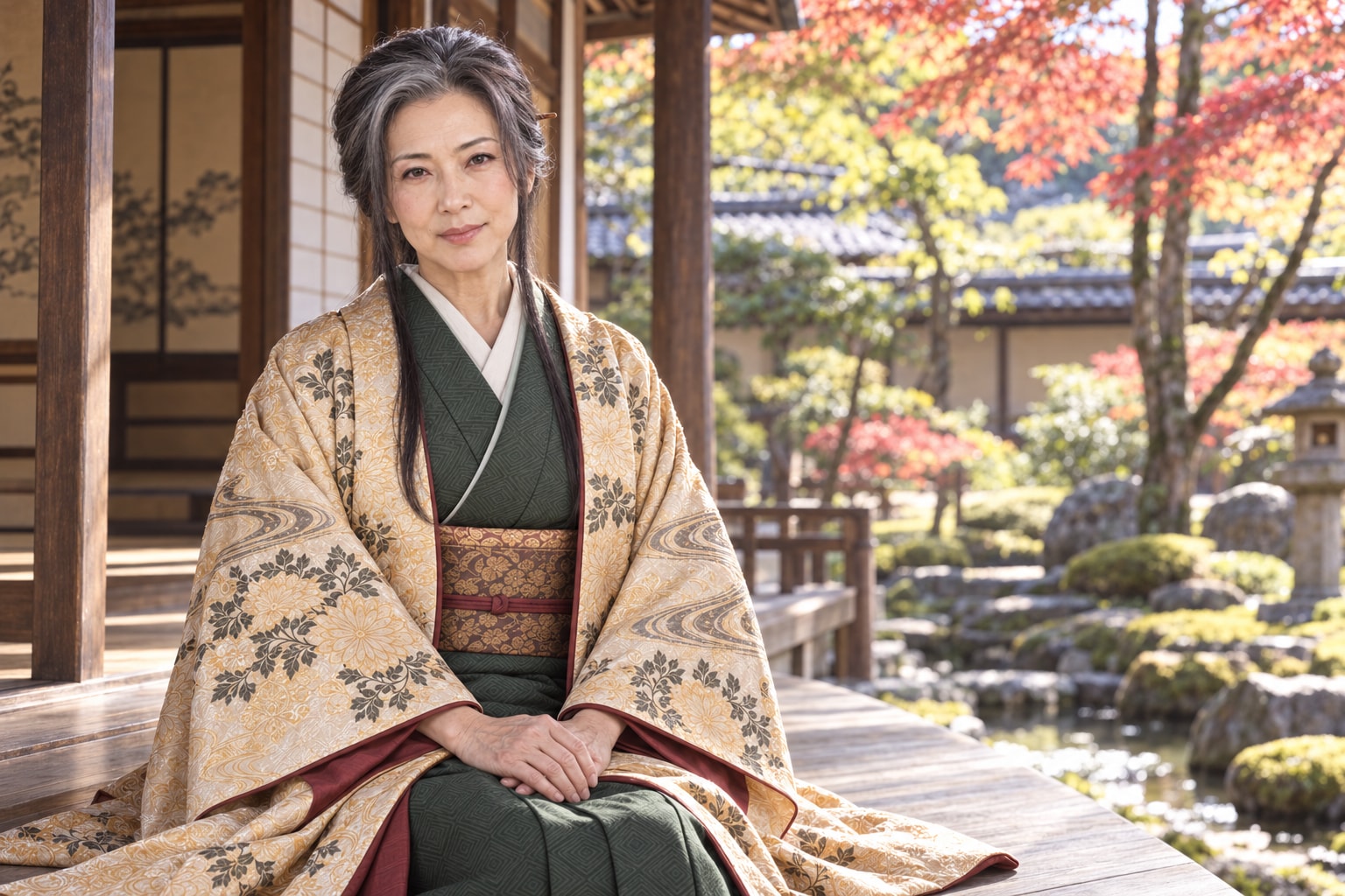 晩年の光を描いた現代の想像肖像(AI生成。報土寺所蔵の照福院像とは異なる)(AI生成イメージ)