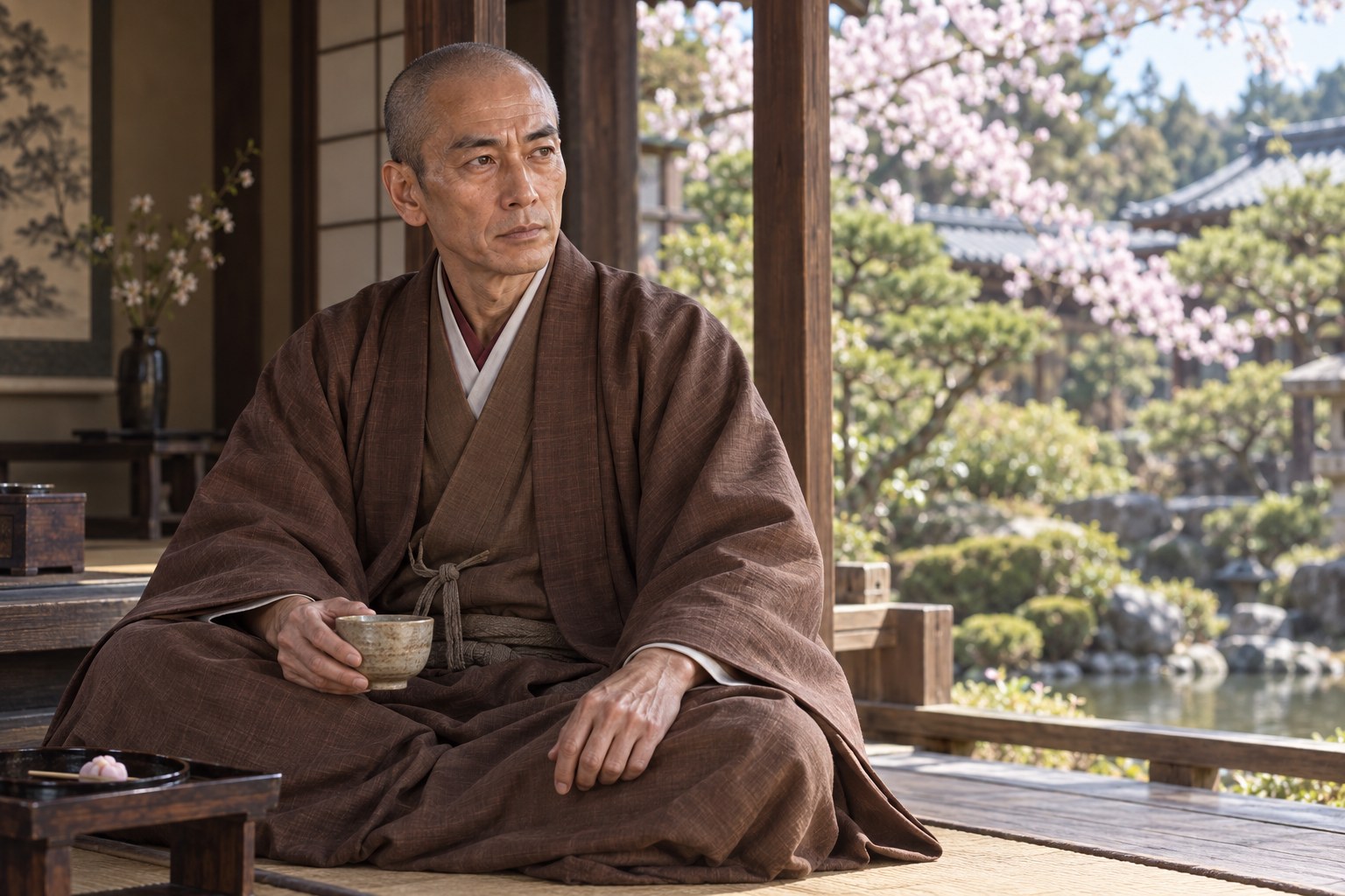 晩年の玄以を表した想像図・特定の居所を復元したものではない（AI生成イメージ）