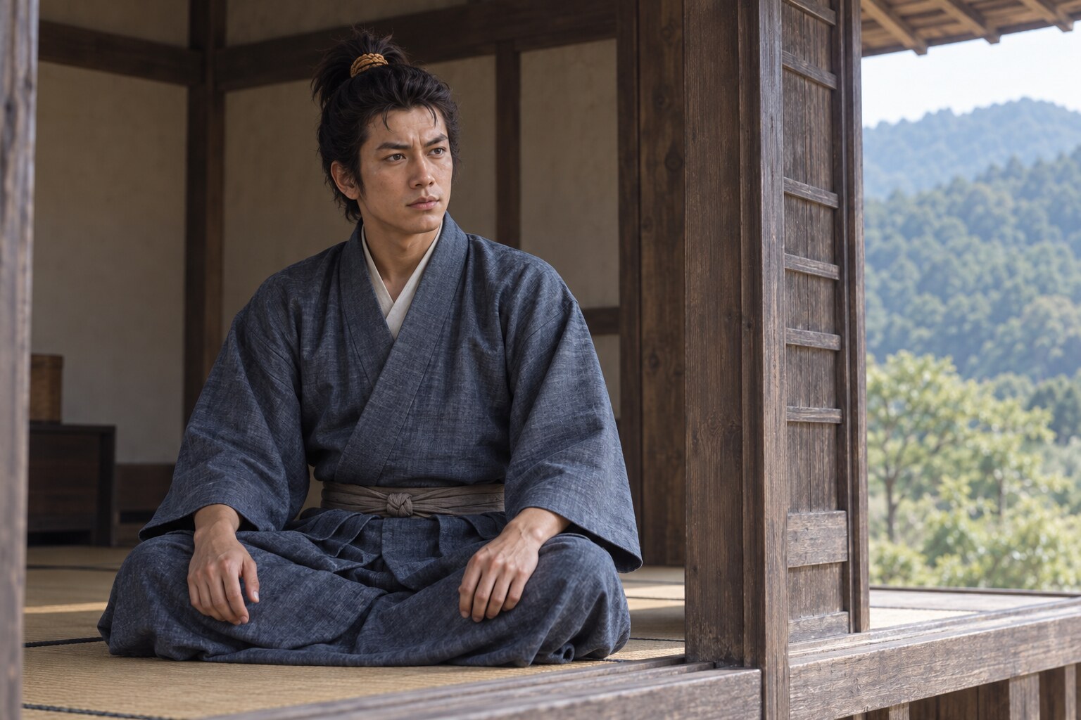 二俣の城内にいる信康の静かなイメージ(AI生成)(AI生成イメージ)