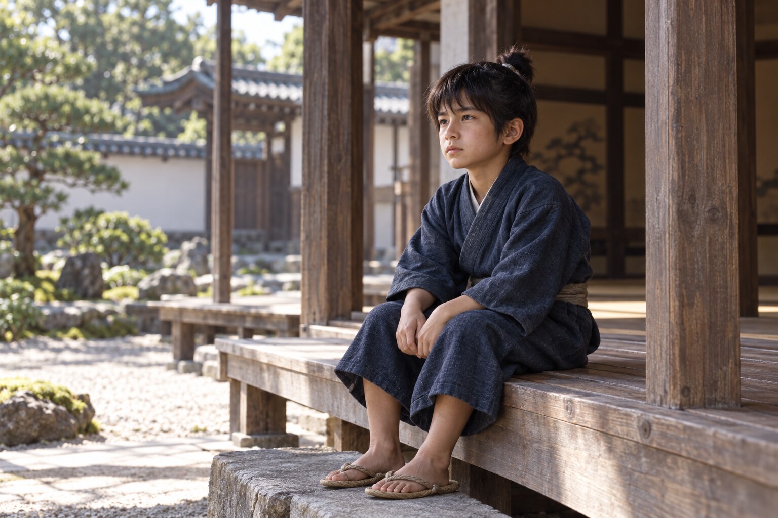 大名家の屋敷で過ごす少年期の忠吉のイメージ（AI生成）（AI生成イメージ）