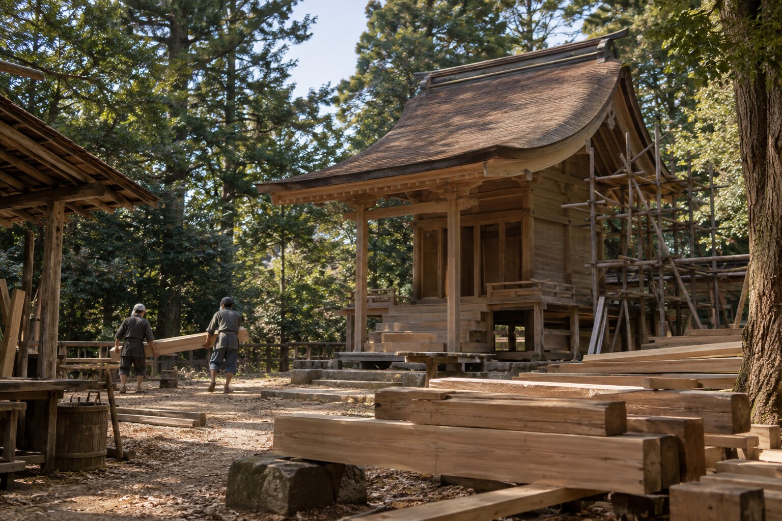 寺社の造営と領国を思わせる尾張の風景（AI生成）（AI生成イメージ）
