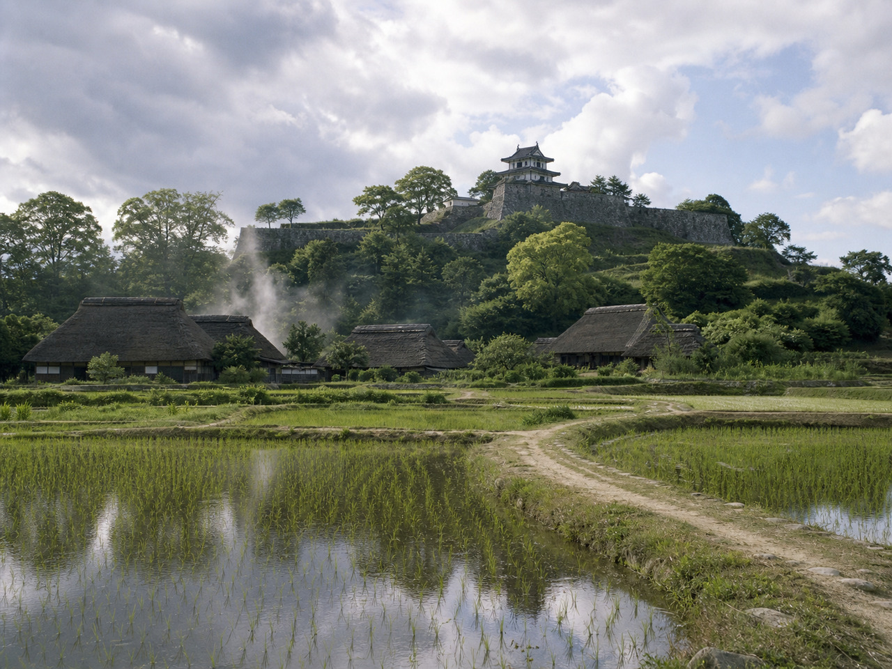 筑前益富城遠景(AI生成イメージ)