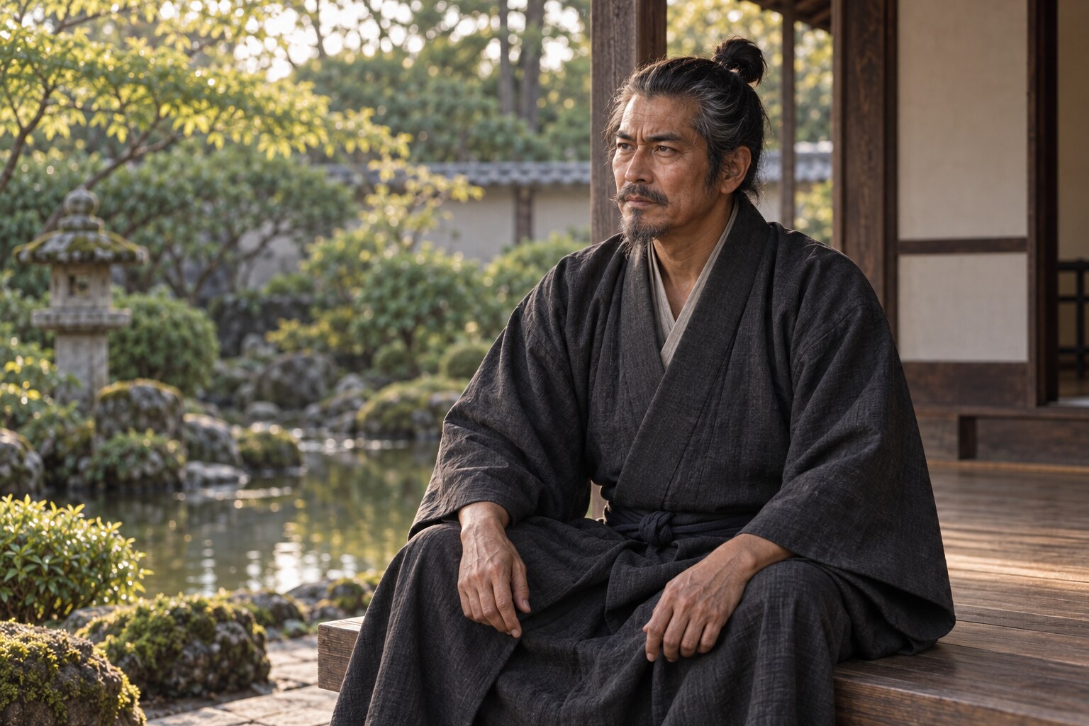 土佐で晩年を過ごす吉成の想像図（AI生成イメージ）