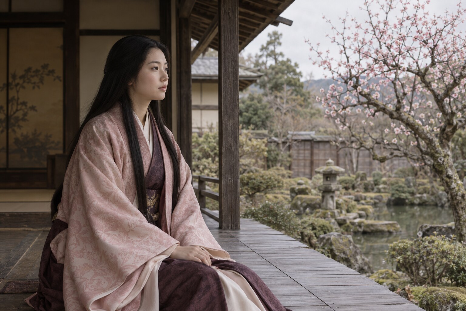 松姫の想像図。実在の肖像に基づく復元ではない(AI生成イメージ)