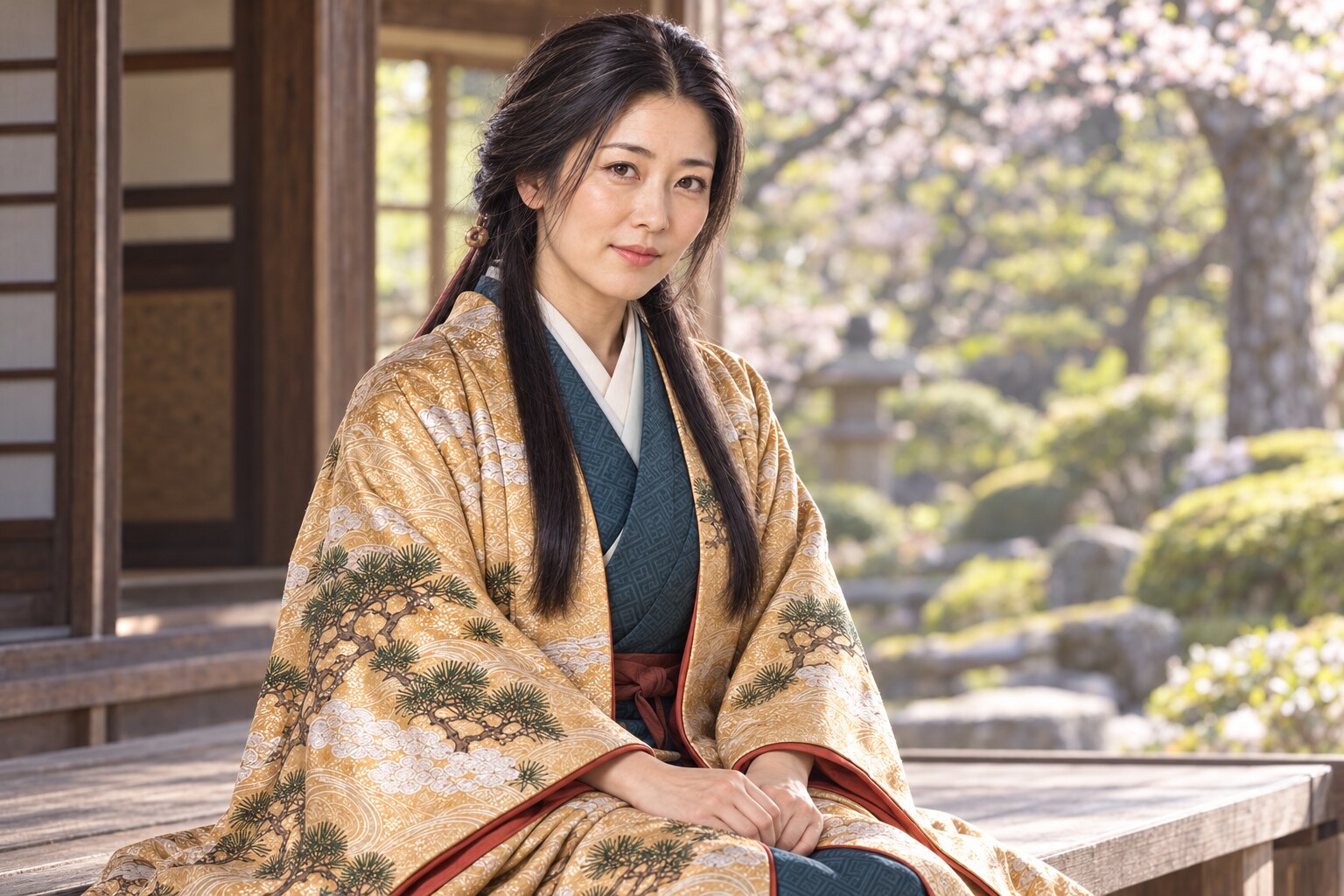 白髪を交えた晩年のお江の想像図。臨終や病状を描いたものではない(AI生成イメージ)