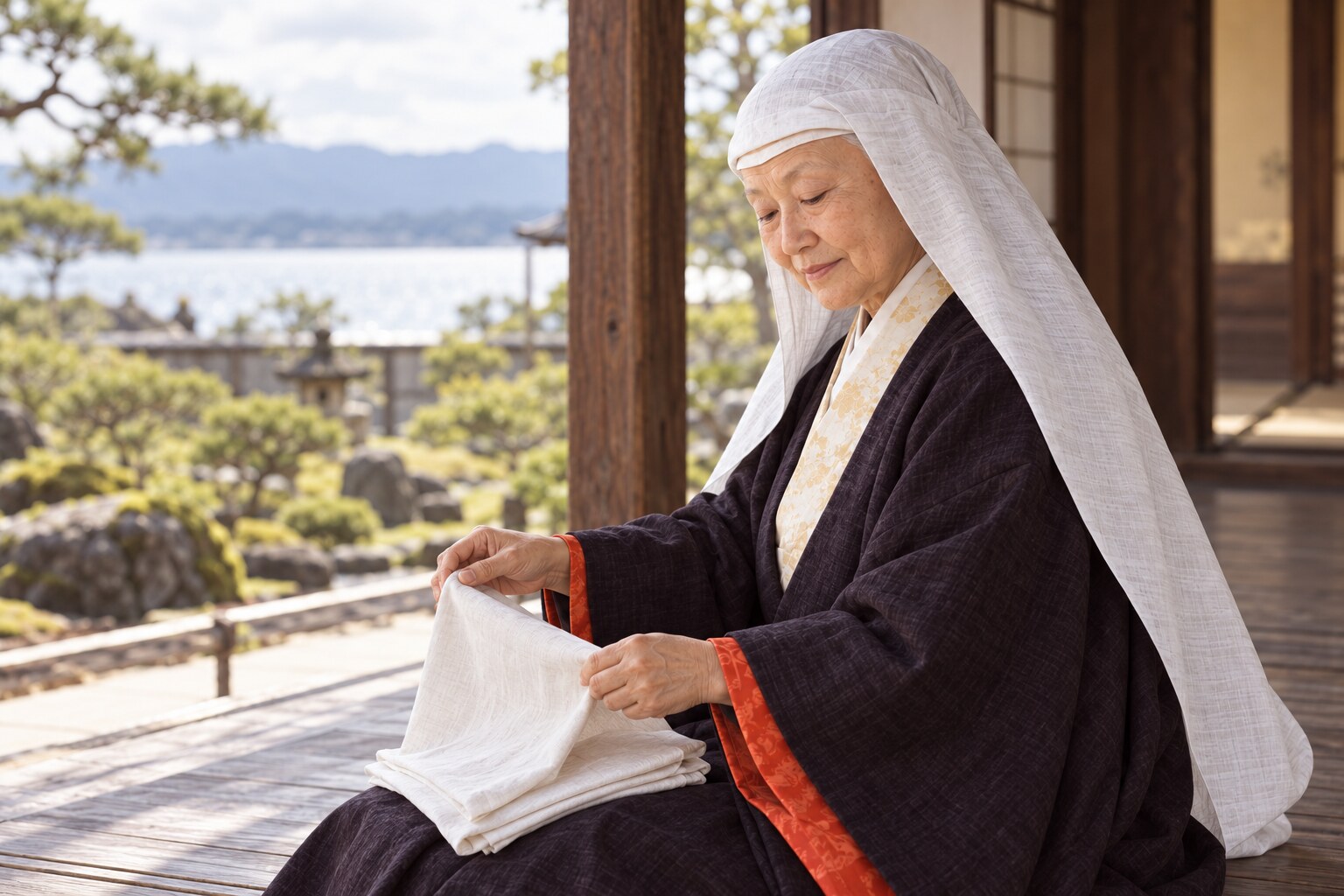 長浜の住まいで過ごす母の生活をイメージした場面（AIによる想像復元）（AI生成イメージ）
