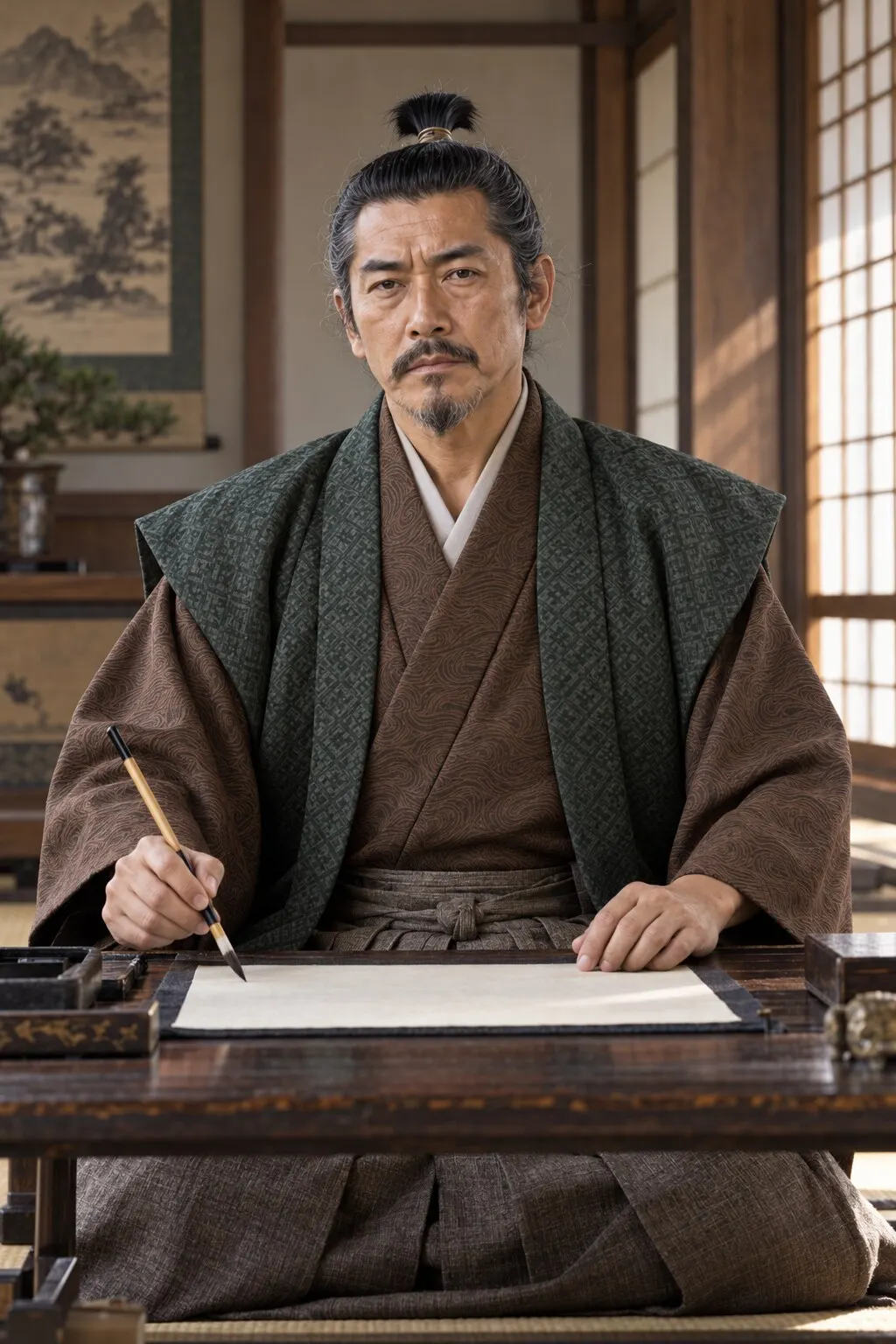 太田牛一の肖像（AI生成イメージ）