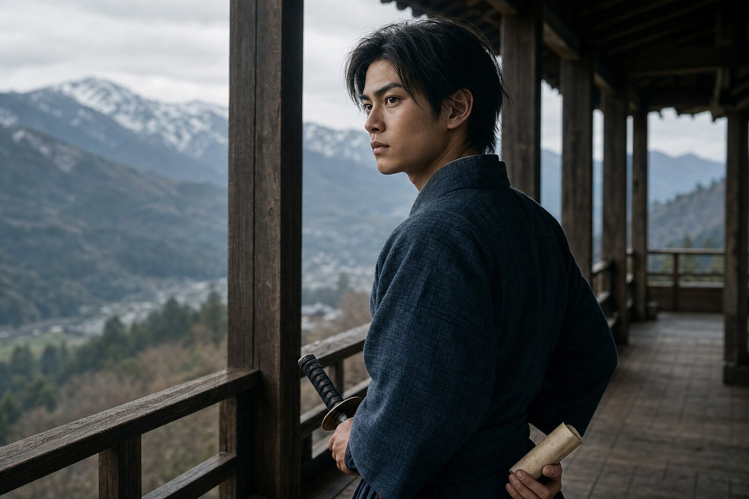 天目山陥落の報を聞く信幸（AI生成イメージ）