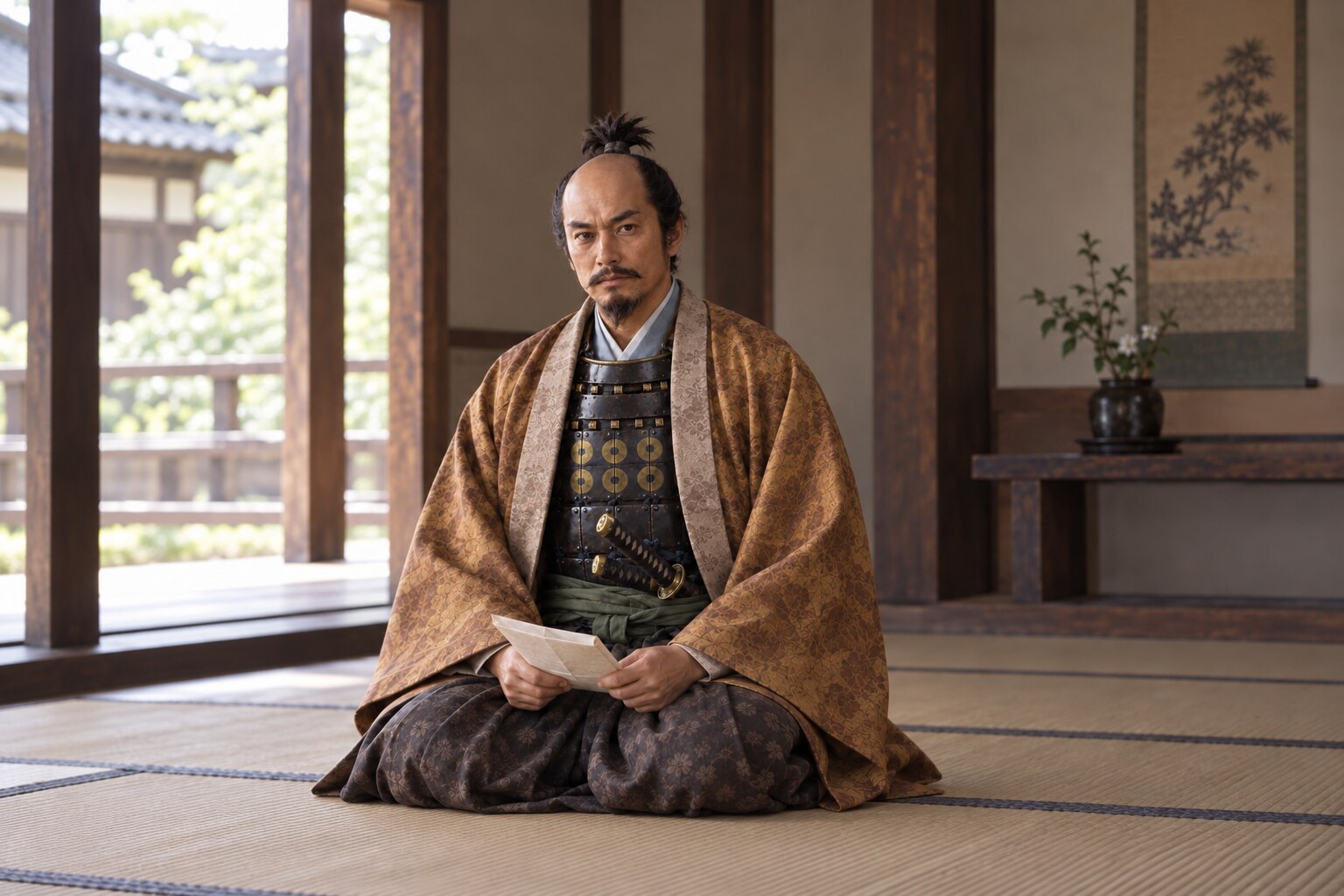 武田に仕える時期の幸隆を描いた想像図（AI生成イメージ）