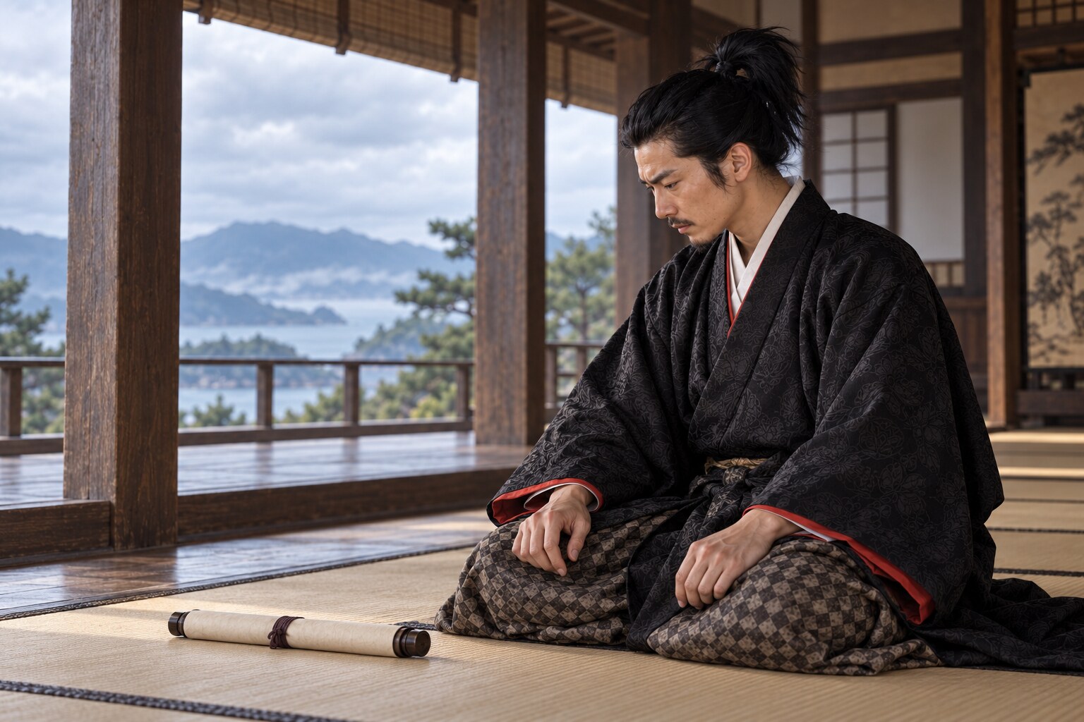 家中の緊張を表した忠恒の想像図。忠棟殺害の場面ではない(AI生成イメージ)
