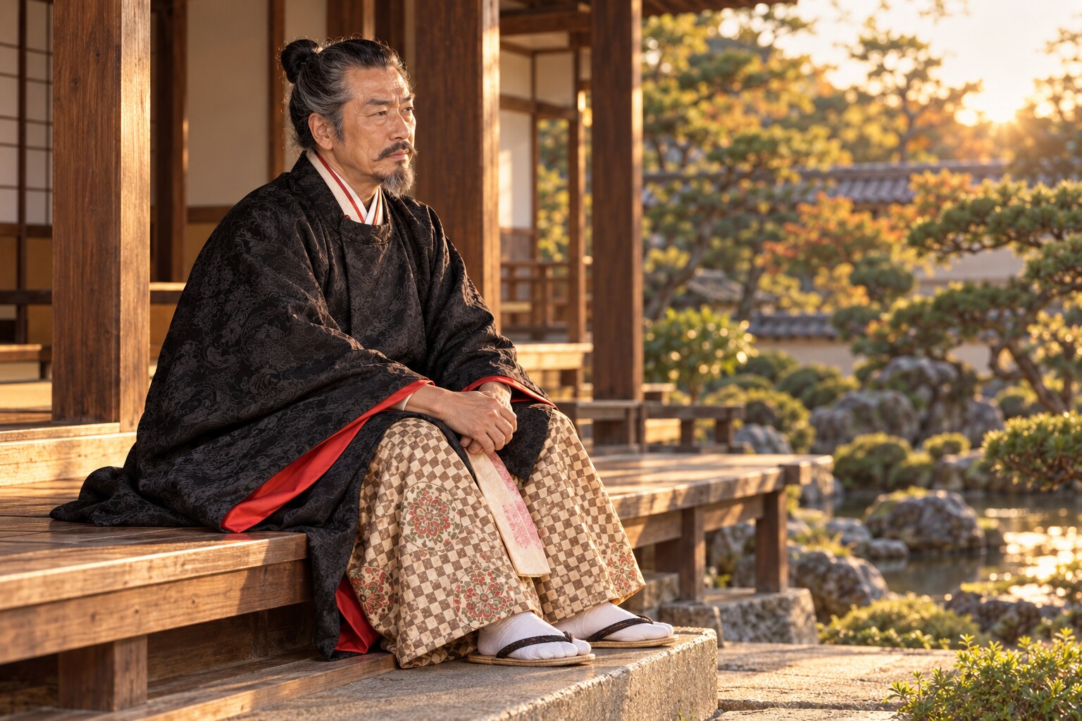晩年の家久を描く想像図。病状や臨終場面の復元ではない(AI生成イメージ)
