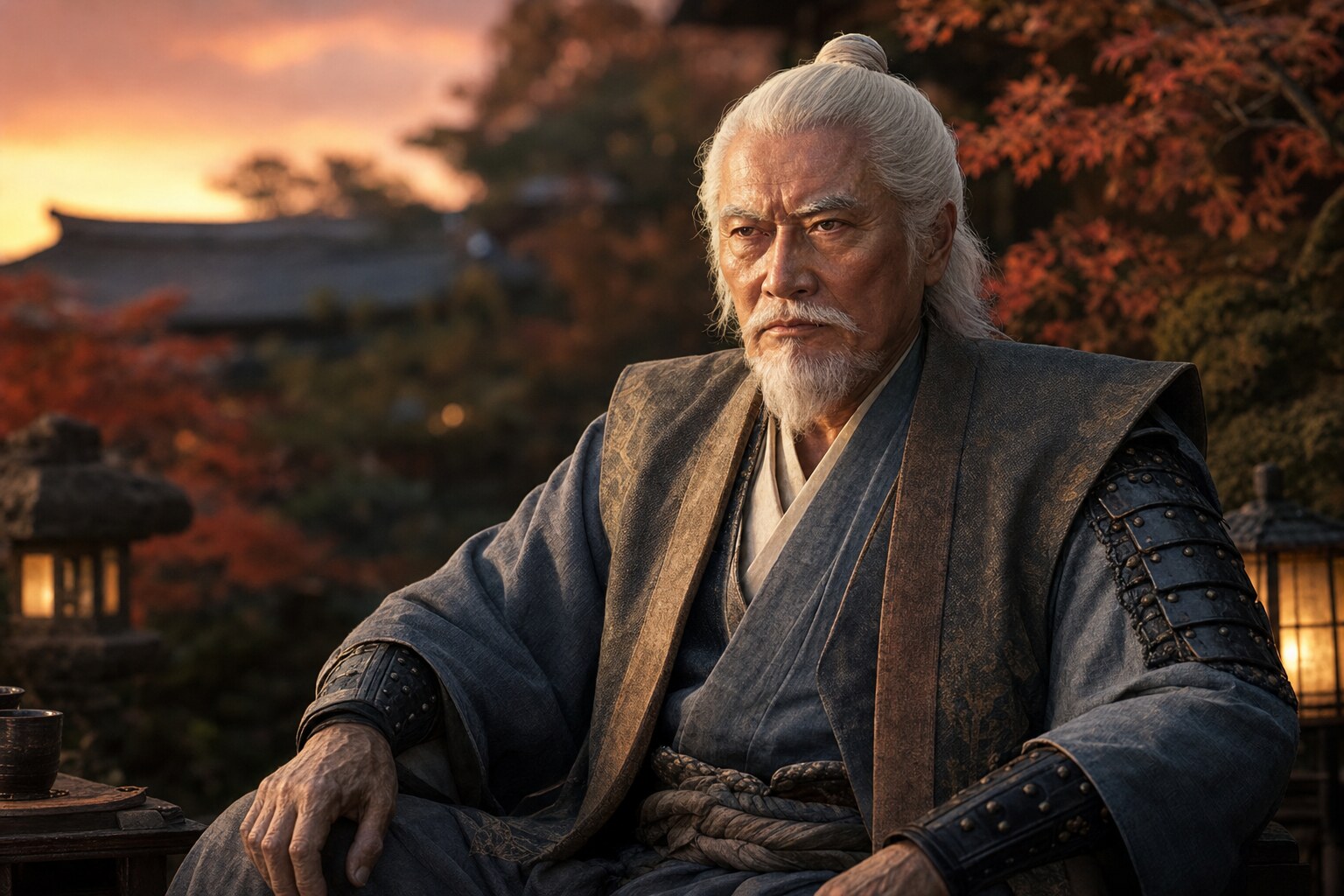 加治木で隠居した晩年の義弘。元和5年（1619年）に85歳で没した（AI生成イメージ）
