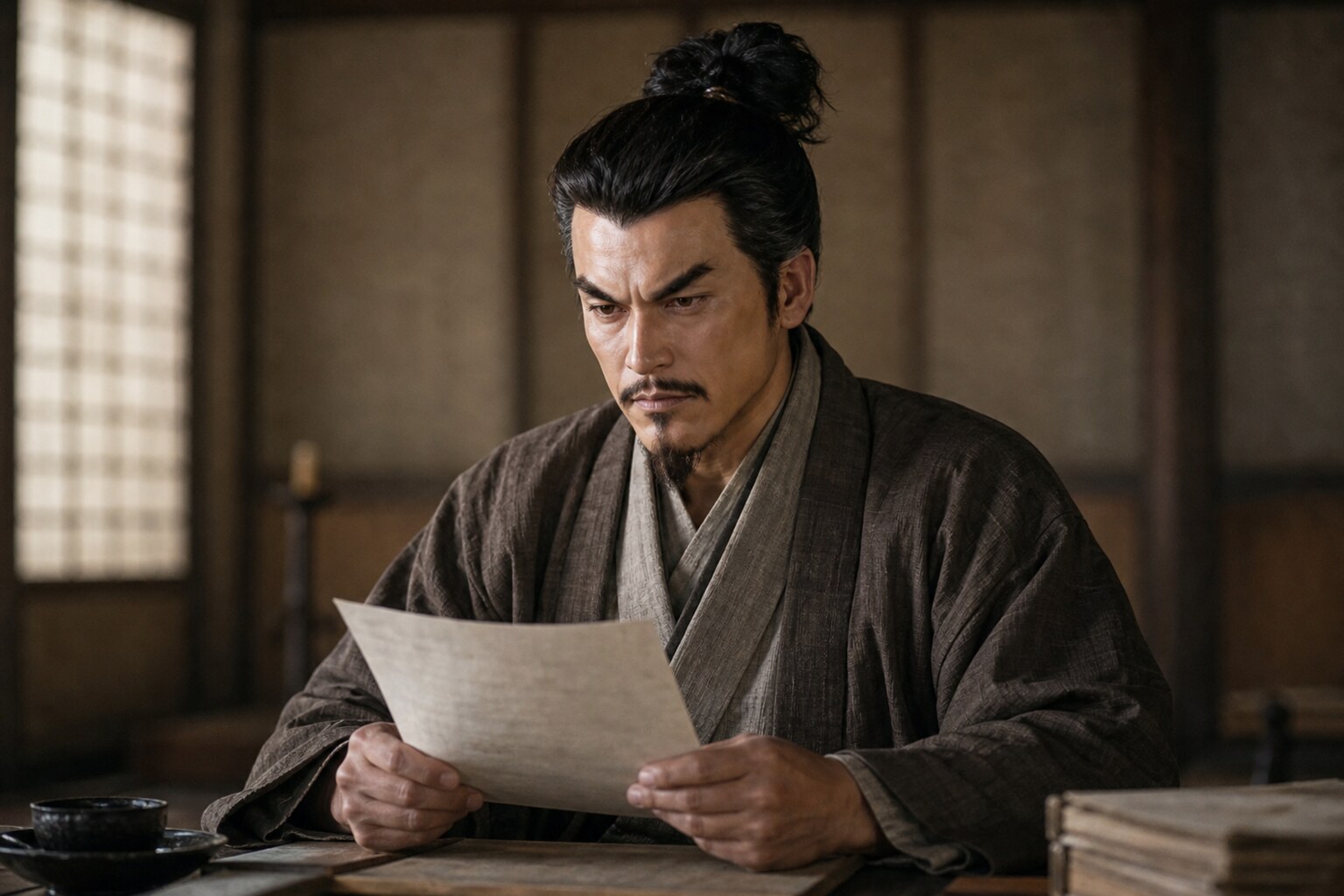 本国で政務と外交を担う義久。豊臣大名となった島津を内側から束ねる(AI生成イメージ)