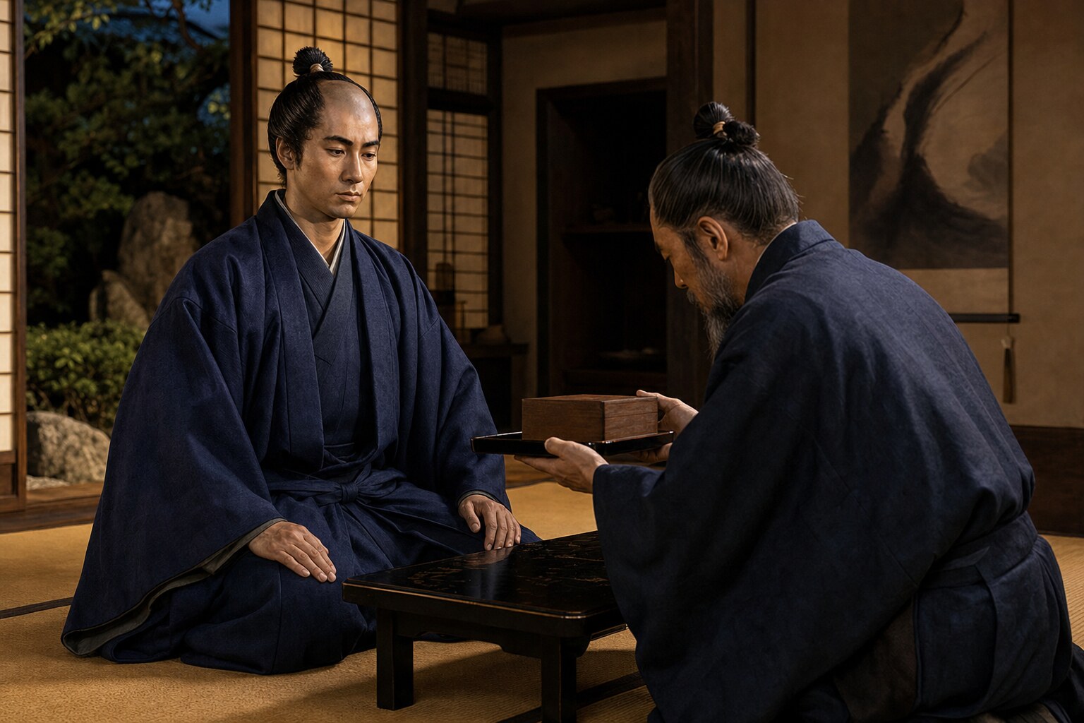 兄・長治の死を受け本宗の名跡を継ぐ存保（AI生成イメージ）