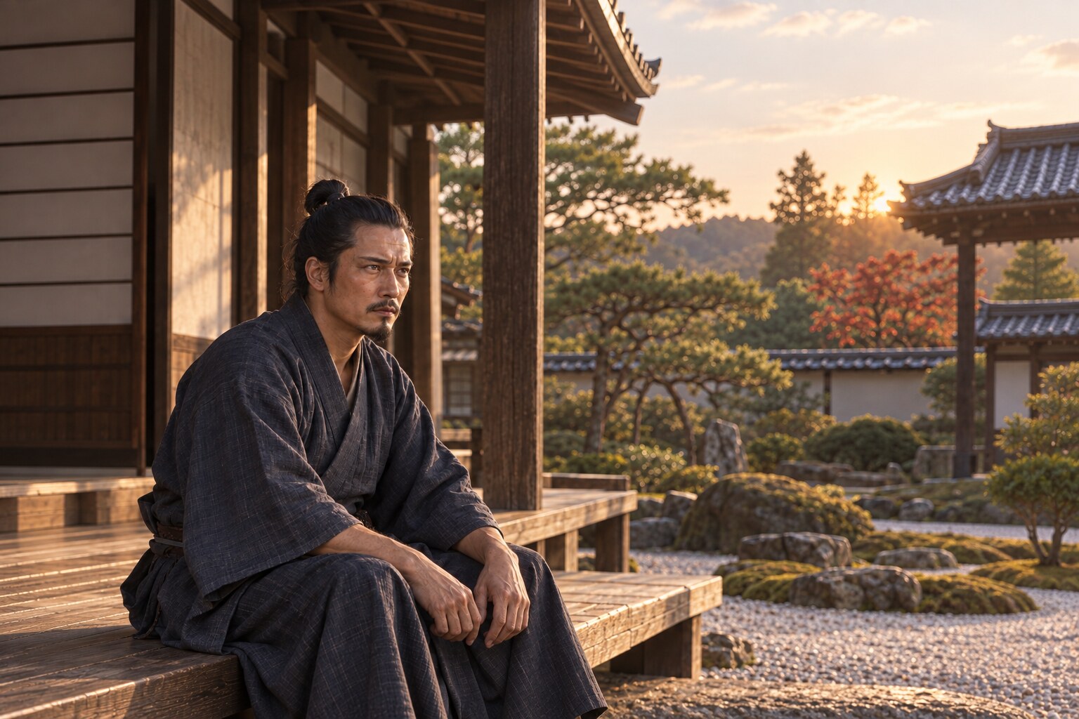 息子の養子入りを前に思案する紹運の想像図。実際の会話を再現したものではない(AI生成イメージ)
