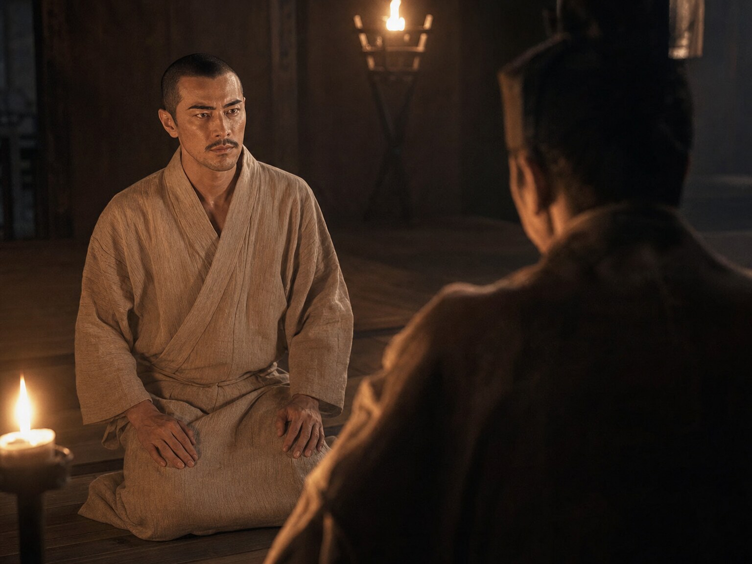 紙衣一枚で信長の前へ進み出る右近