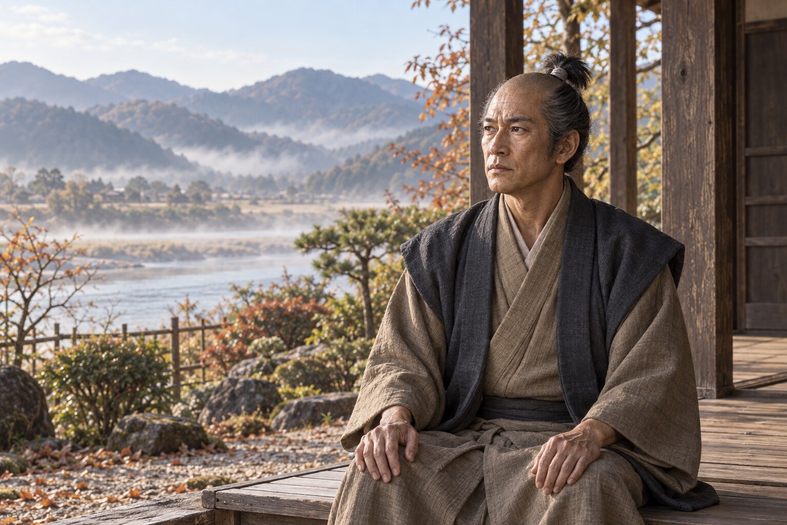 晩年の忠澄と土佐の風景を重ねた想像場面(AI生成イメージ)