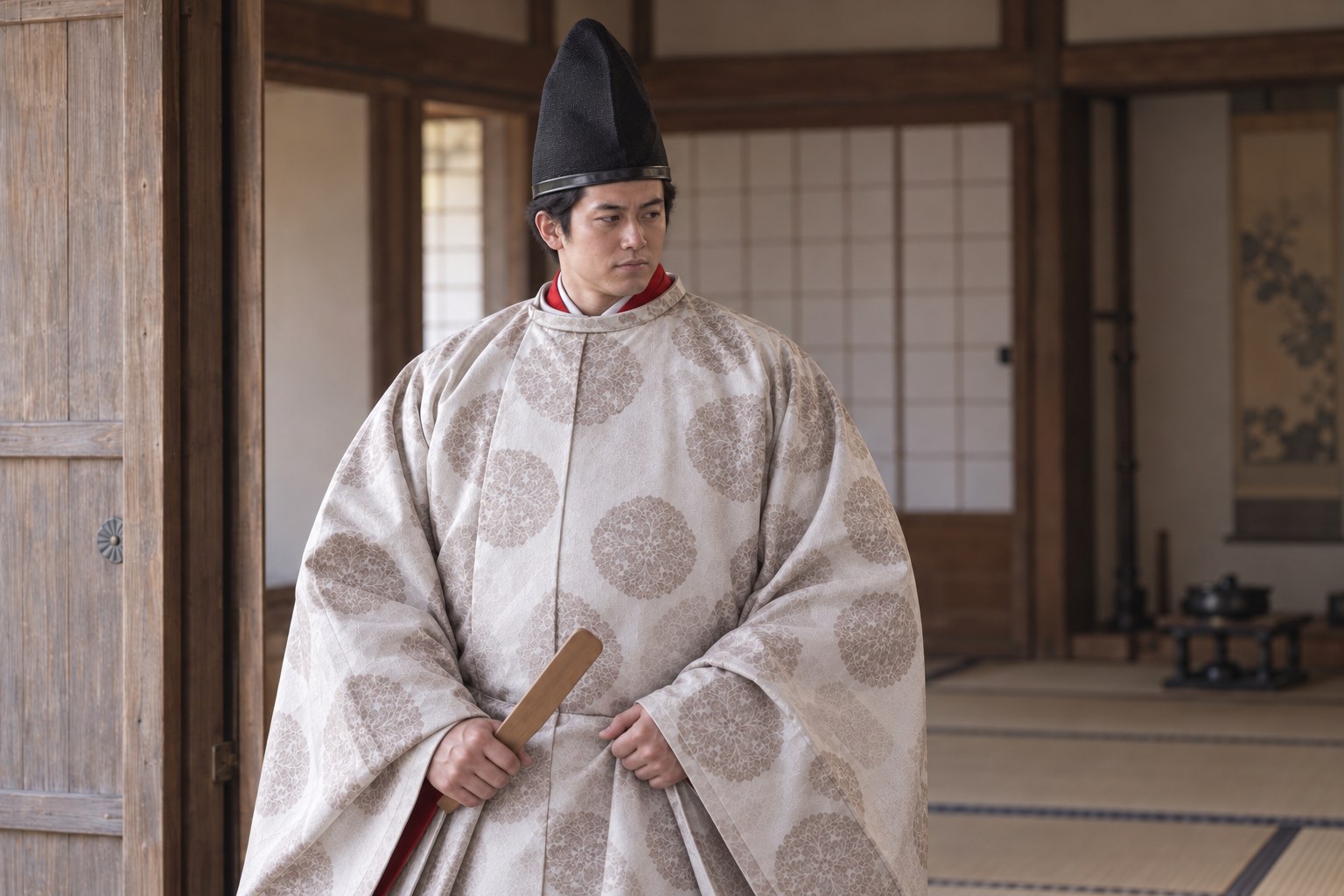 落城が迫る大坂城内の秀頼を描いた想像図。最期の場面の再現ではない(AI生成イメージ)