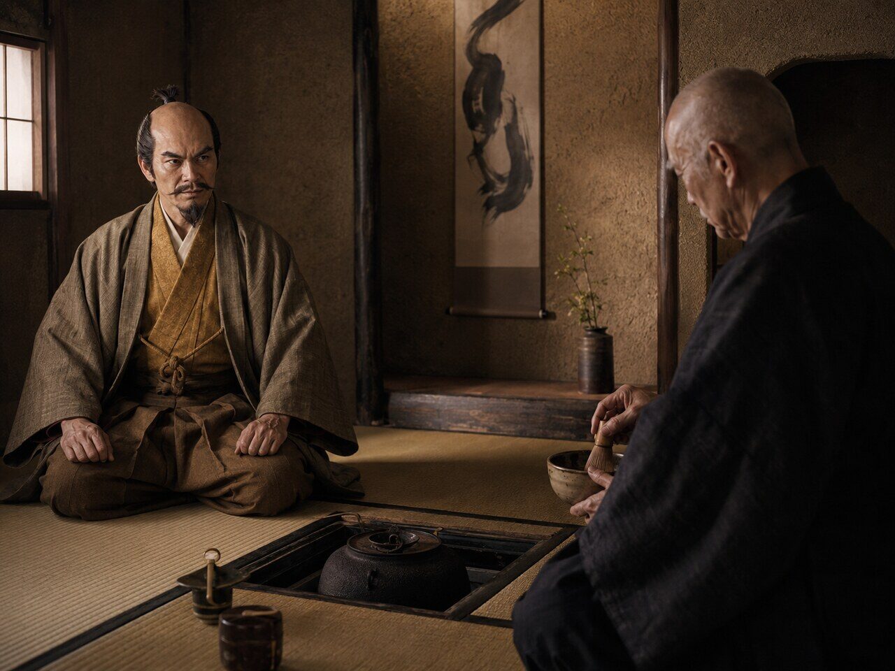 千利休との対面(AI生成イメージ)