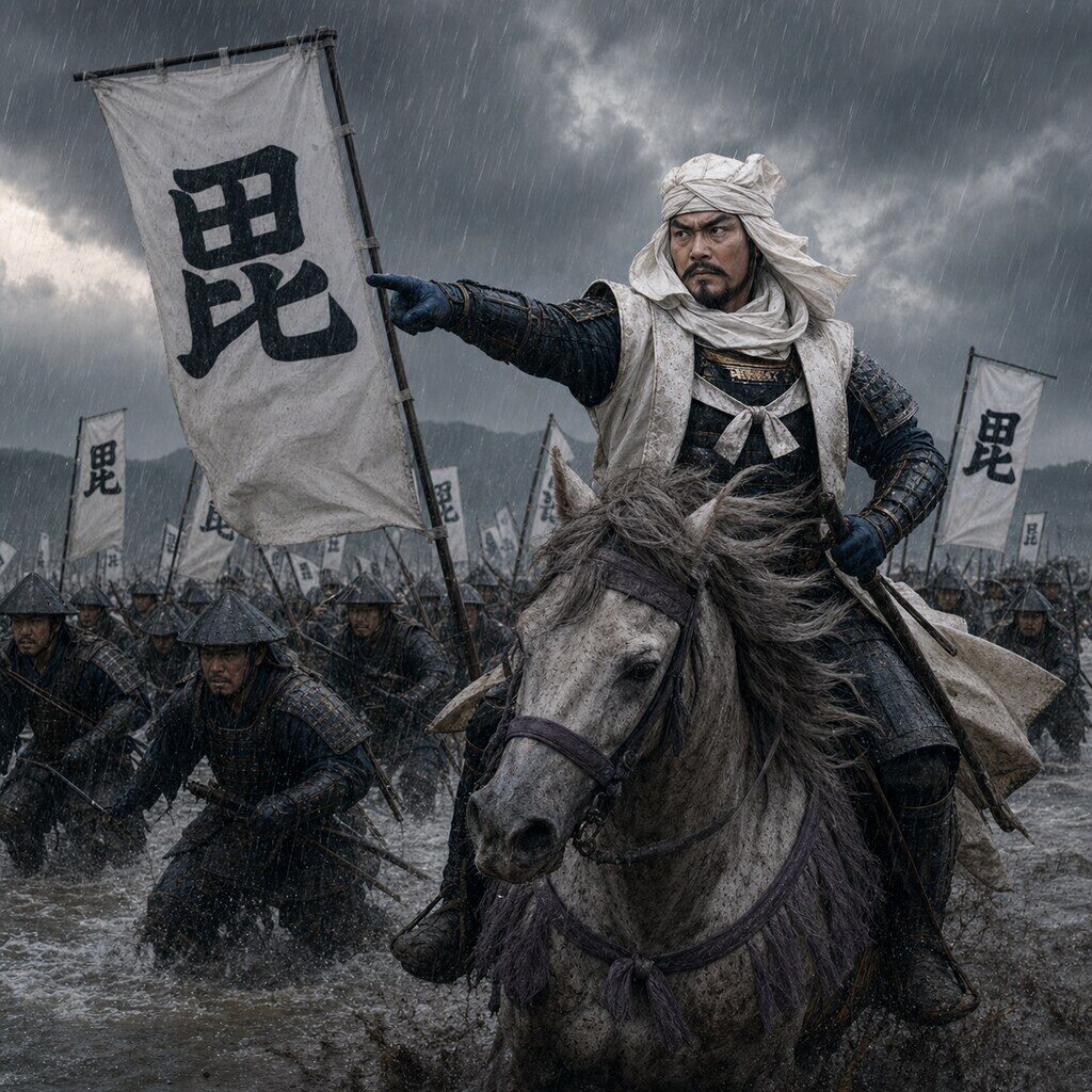 手取川の戦い・信長軍撃破(AI生成イメージ)