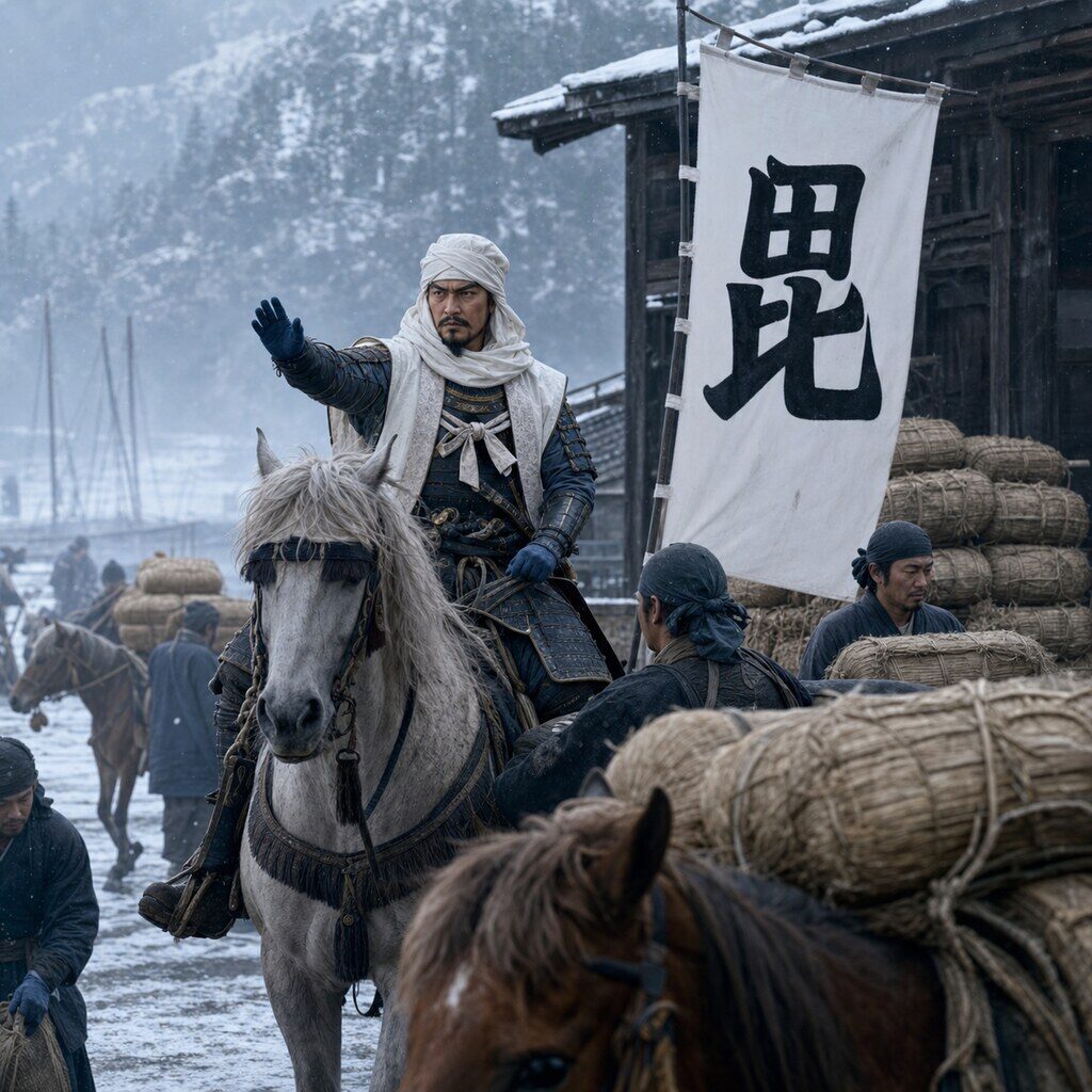 塩を送る謙信・義の逸話(AI生成イメージ)