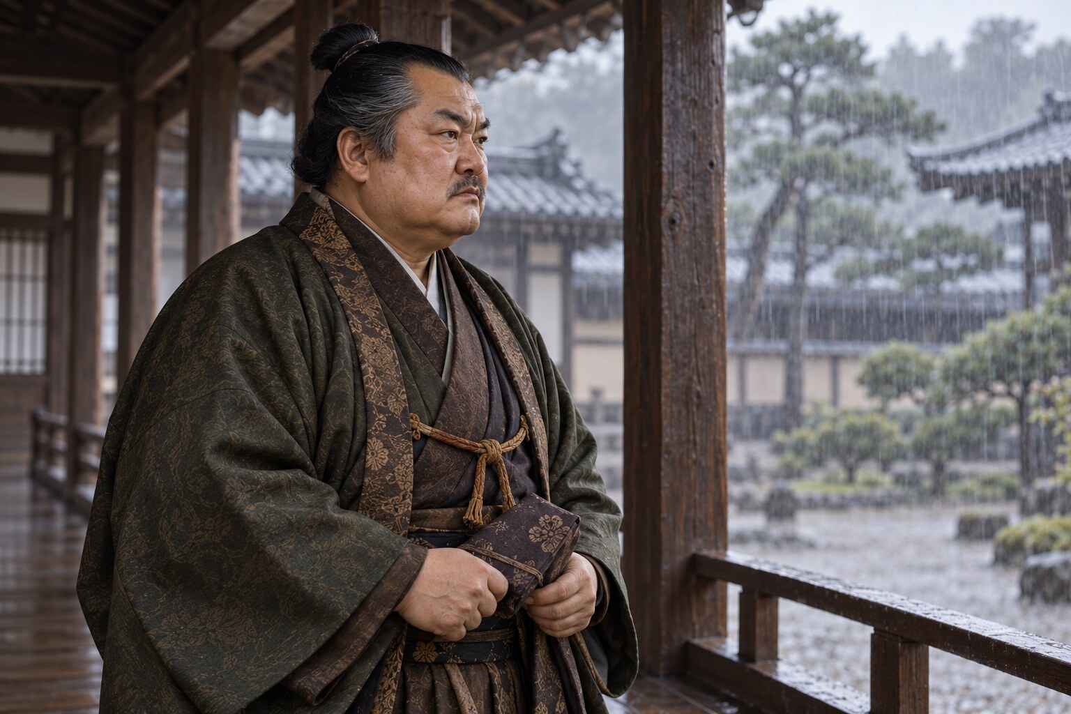 御館の乱のころの憲政を題材にした想像図。殺害や和睦使節の再現ではない(AI生成イメージ)